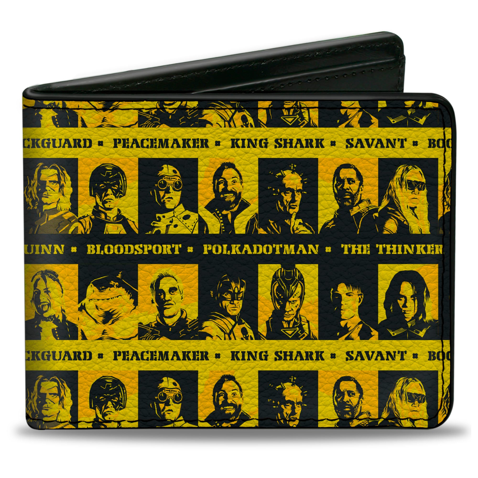 Bi-Fold Wallet - The Suicide Squad 2021 Character Caution Blocks Tape Yellows Black Bi-Fold Wallets DC Comics