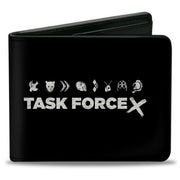 Bi-Fold Wallet - The Suicide Squad TASK FORCE X Character Icons Black White Bi-Fold Wallets DC Comics
