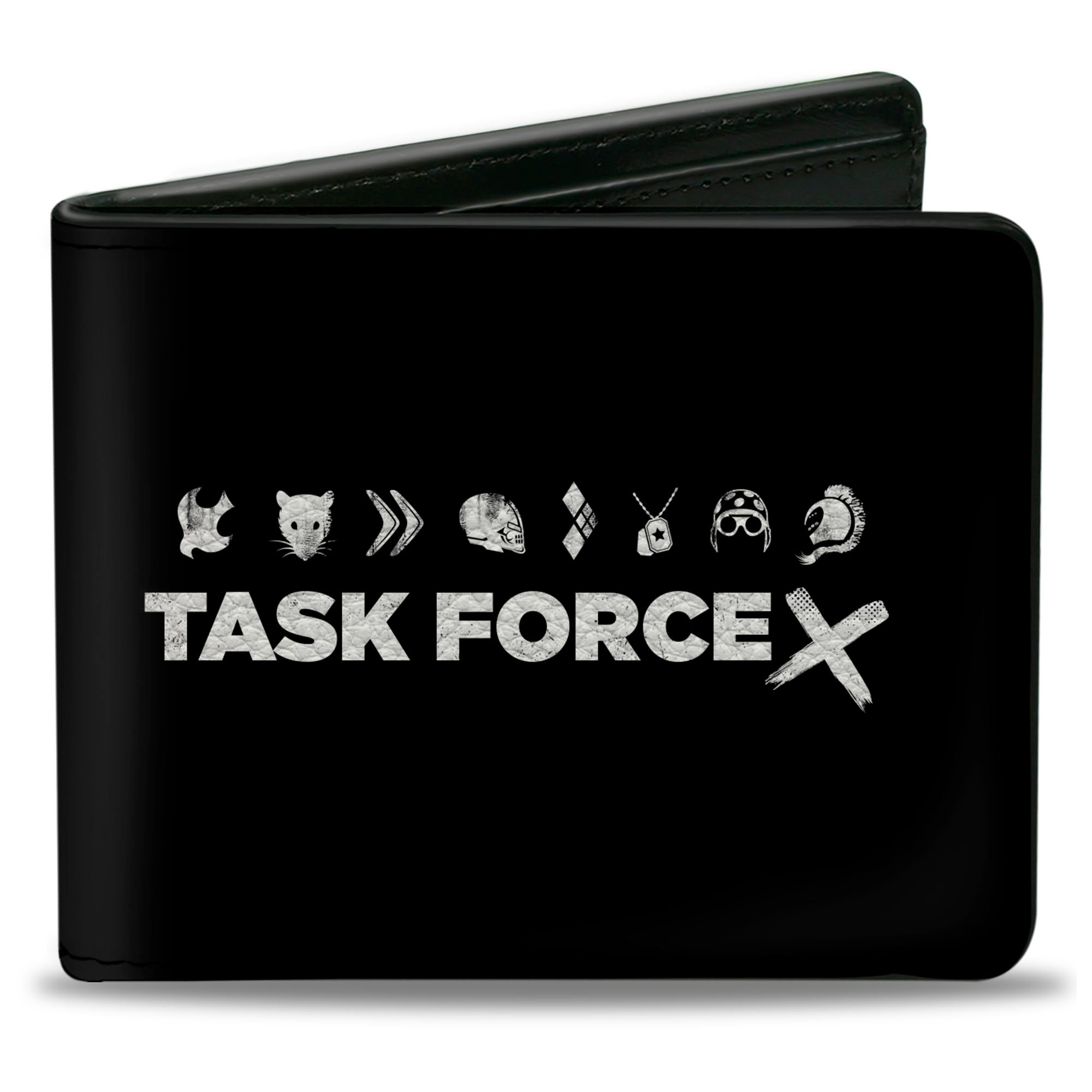 Bi-Fold Wallet - The Suicide Squad TASK FORCE X Character Icons Black White Bi-Fold Wallets DC Comics