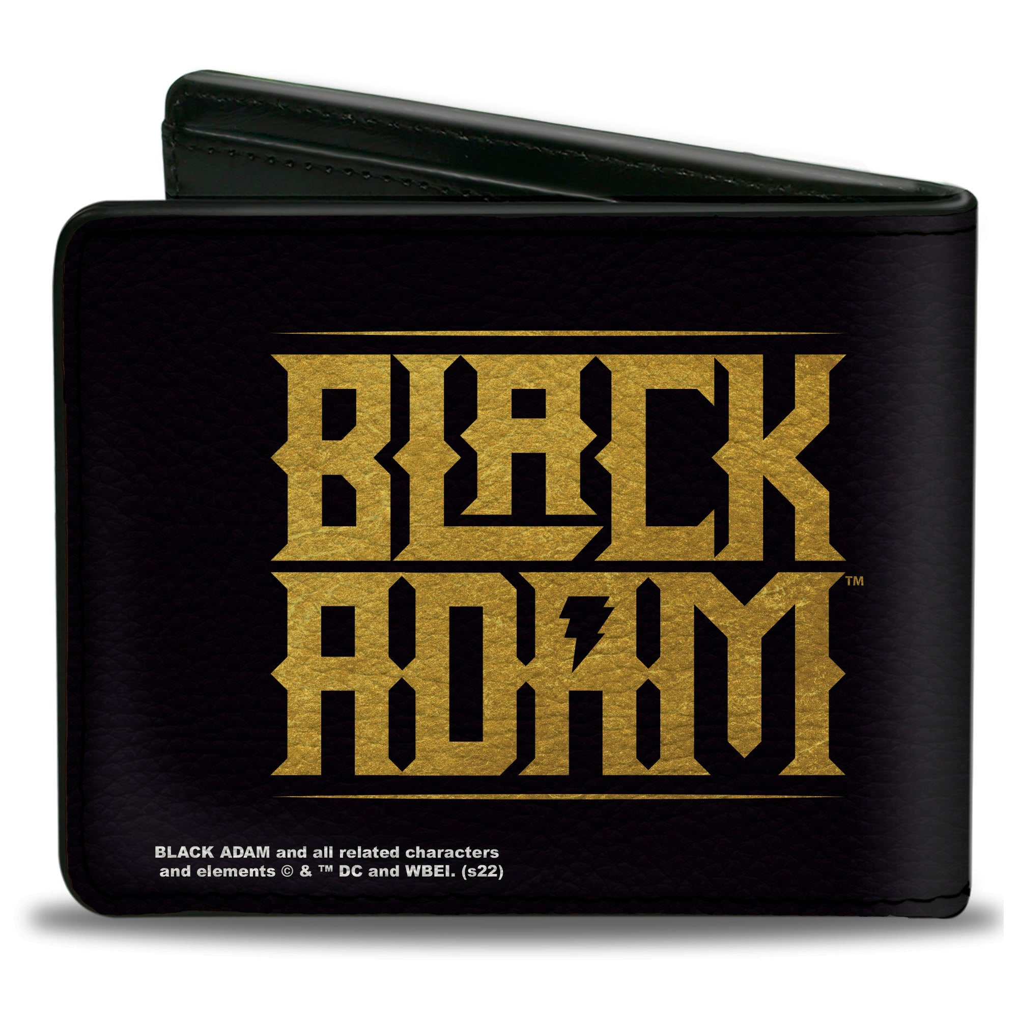 Bi-Fold Wallet - Black Adam Pose + Title Logo Black Yellows Bi-Fold Wallets DC Comics