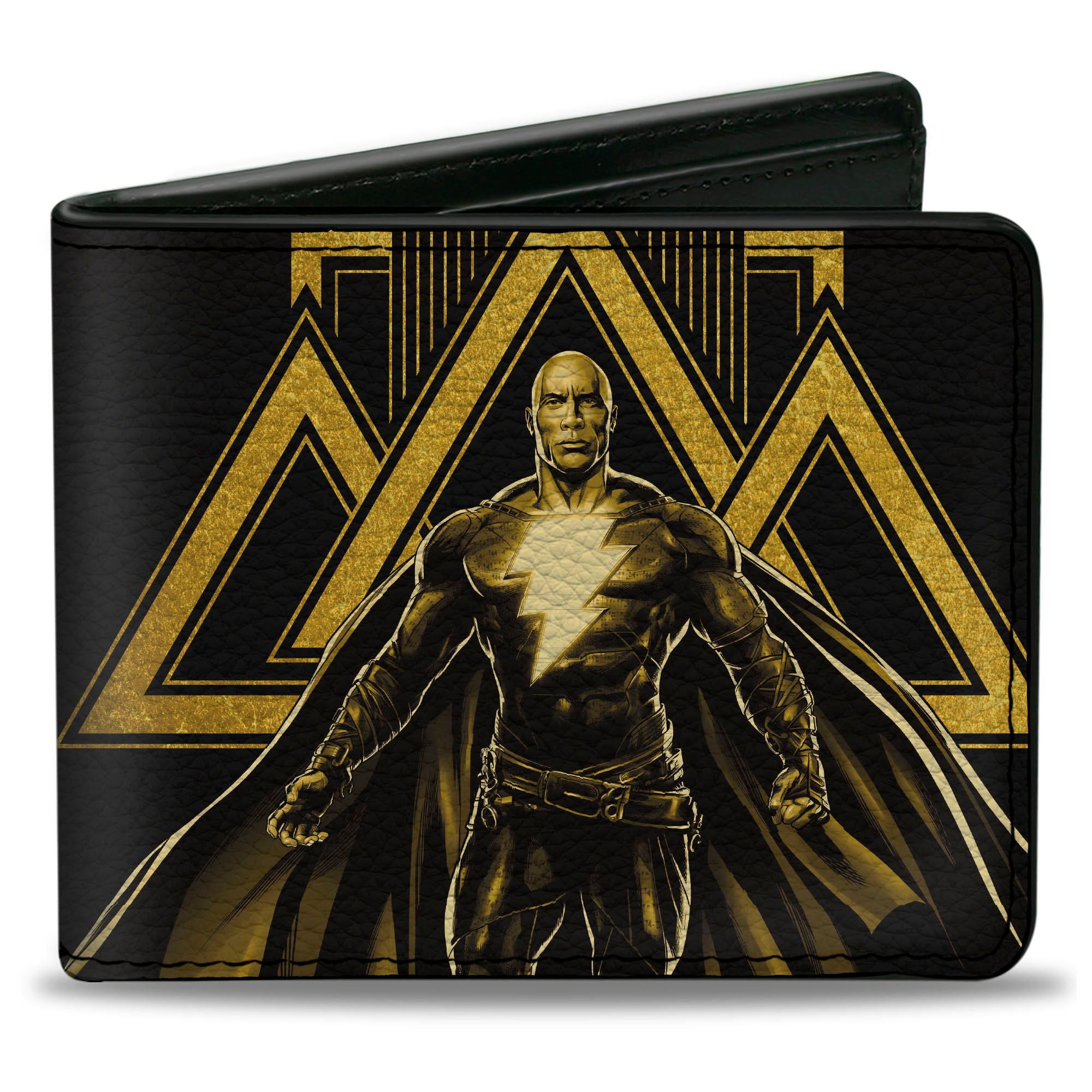 Bi-Fold Wallet - Black Adam Pose + Title Logo Black Yellows Bi-Fold Wallets DC Comics