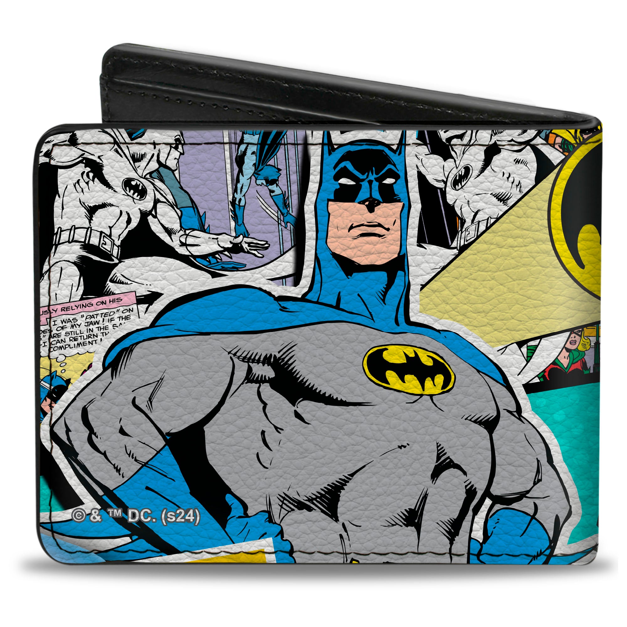 Bi-Fold Wallet - BATMAN 75 Classic Comic Book Panels Collage Multi Color Bi-Fold Wallets DC Comics