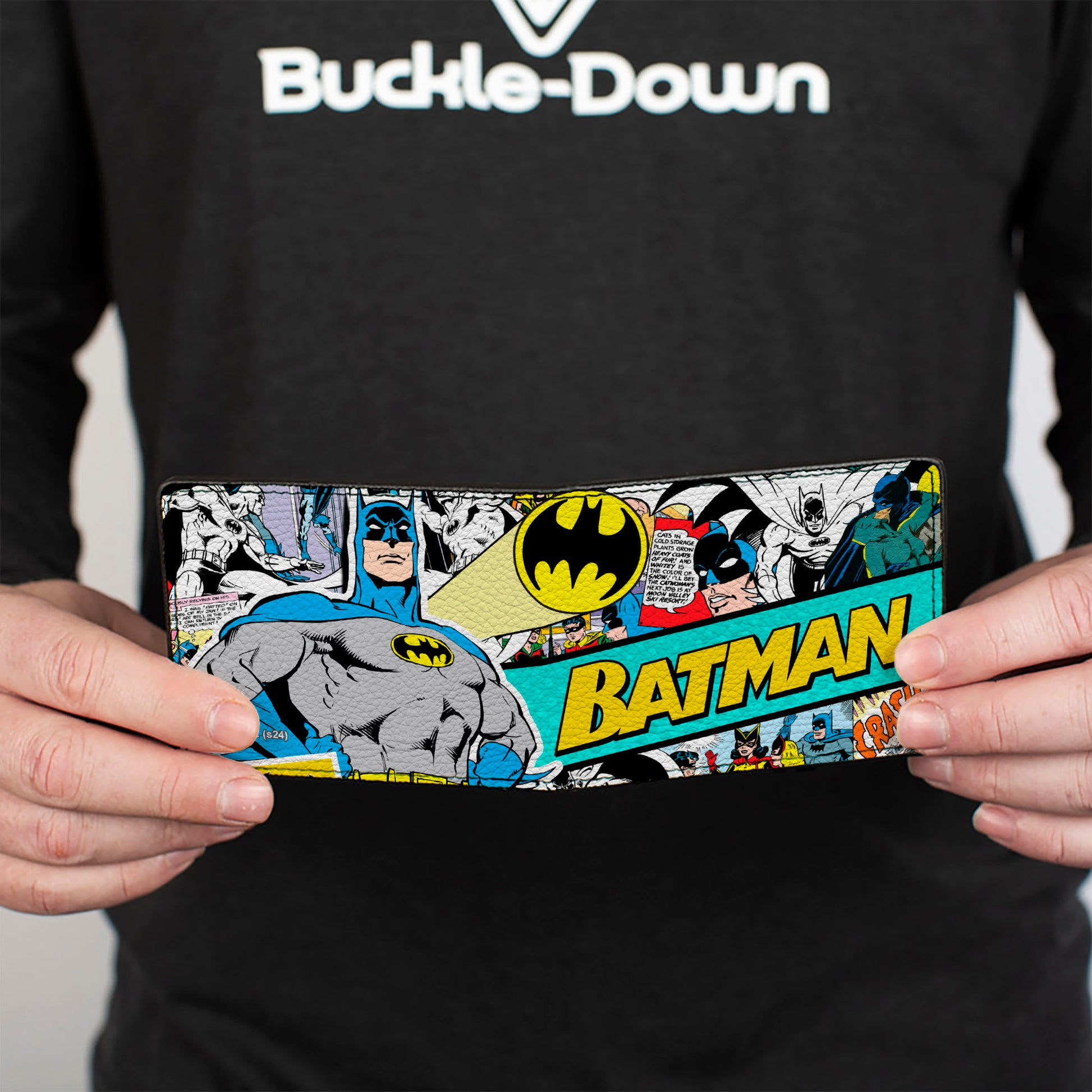 Bi-Fold Wallet - BATMAN 75 Classic Comic Book Panels Collage Multi Color Bi-Fold Wallets DC Comics