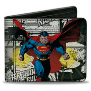 Bi-Fold Wallet - Superman B-Movie Comic Book Panels Poses Bi-Fold Wallets DC Comics