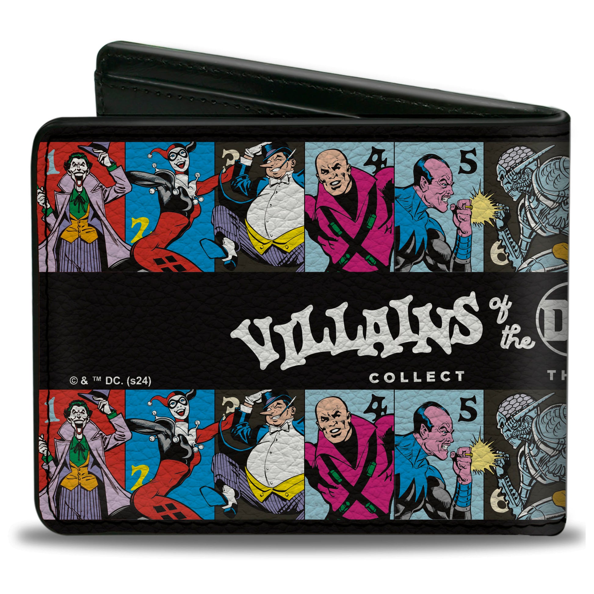 Bi-Fold Wallet - VILLAINS OF THE DC UNIVERSE Character Blocks Black/White Bi-Fold Wallets DC Comics