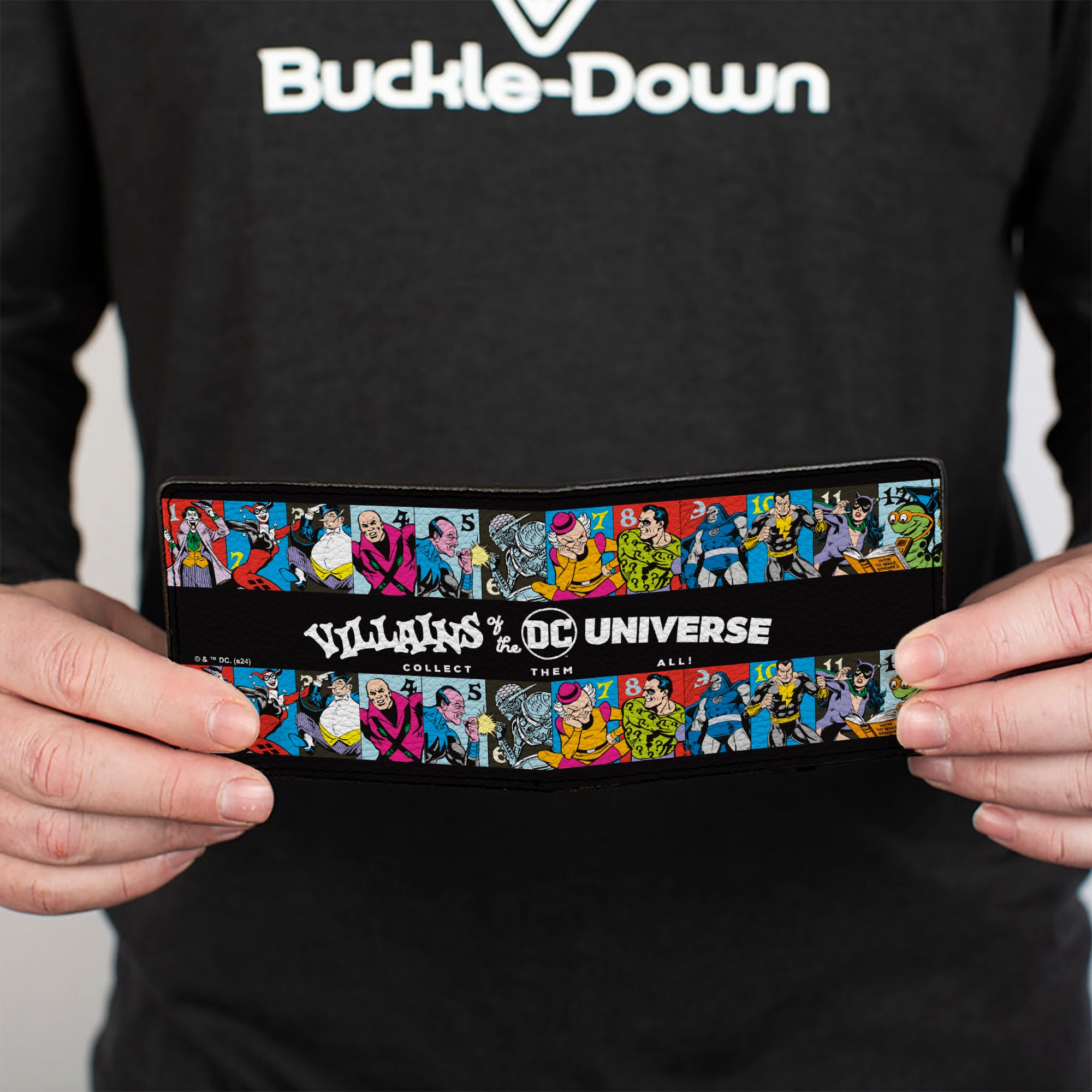 Bi-Fold Wallet - VILLAINS OF THE DC UNIVERSE Character Blocks Black/White Bi-Fold Wallets DC Comics