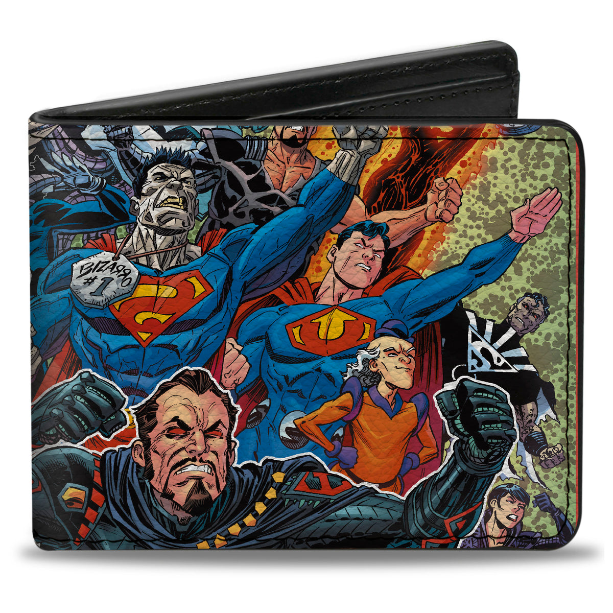 Bi-Fold Wallet - Superman Treasury Hero For All General Zod Villains Group Variant Cover Collage Bi-Fold Wallets DC Comics