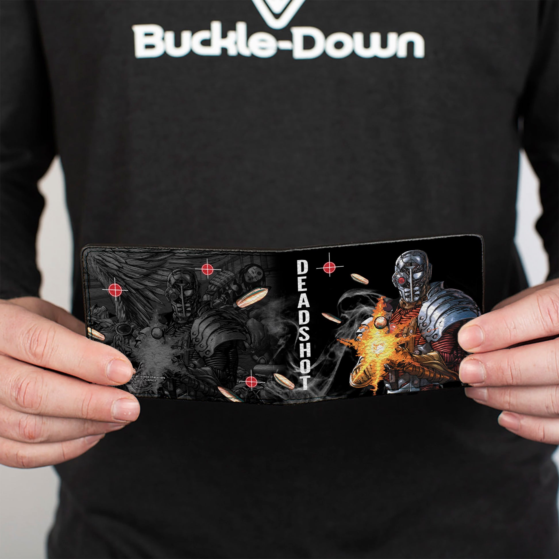 Bi-Fold Wallet - DEADSHOT JLA Issue #7 1 Point and Shoot Cover Pose Targets Bullets Bi-Fold Wallets DC Comics