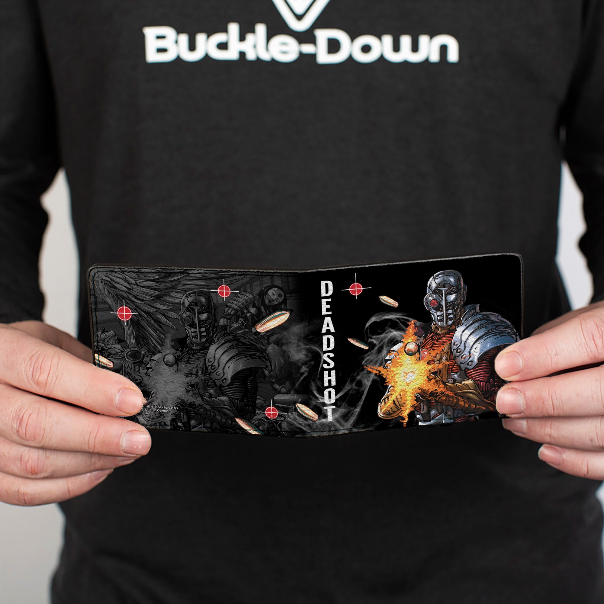 Bi-Fold Wallet - DEADSHOT JLA Issue #7 1 Point and Shoot Cover Pose Targets Bullets Bi-Fold Wallets DC Comics