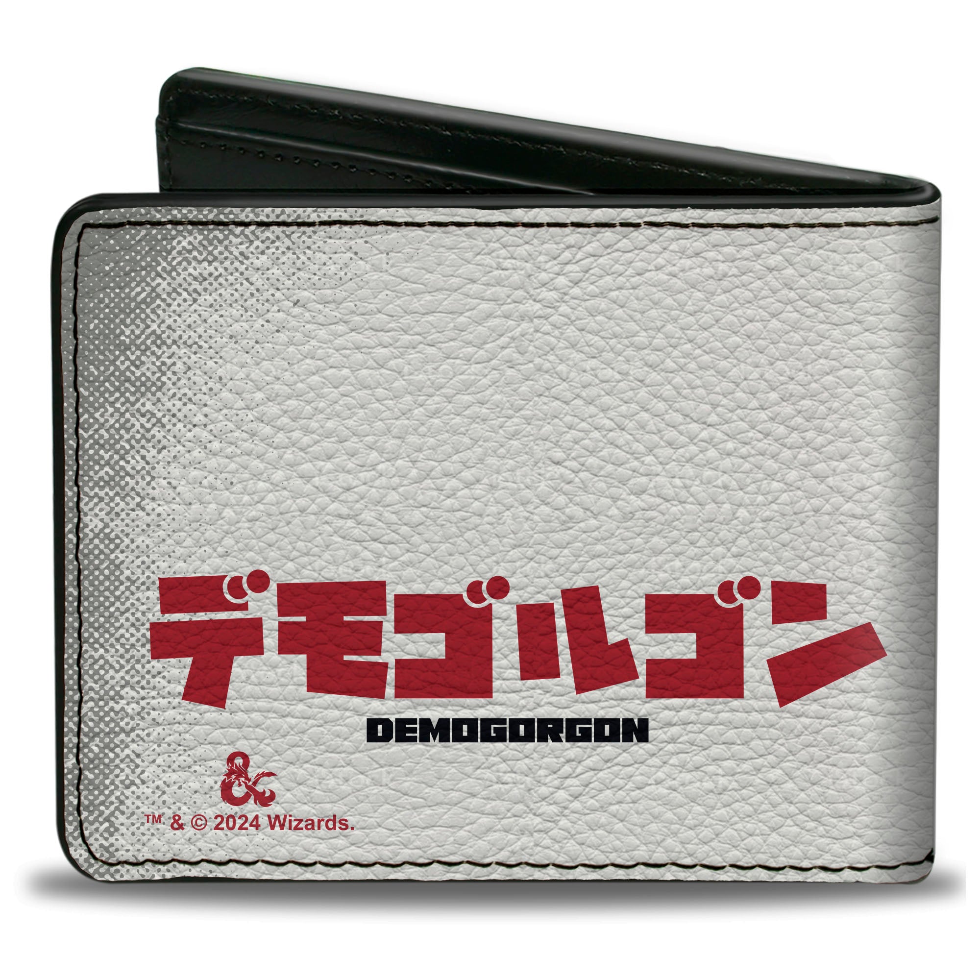 Bi-Fold Wallet - Dungeons & Dragons Demogorgon and Dice Japanese Text White Bi-Fold Wallets Dungeons & Dragons