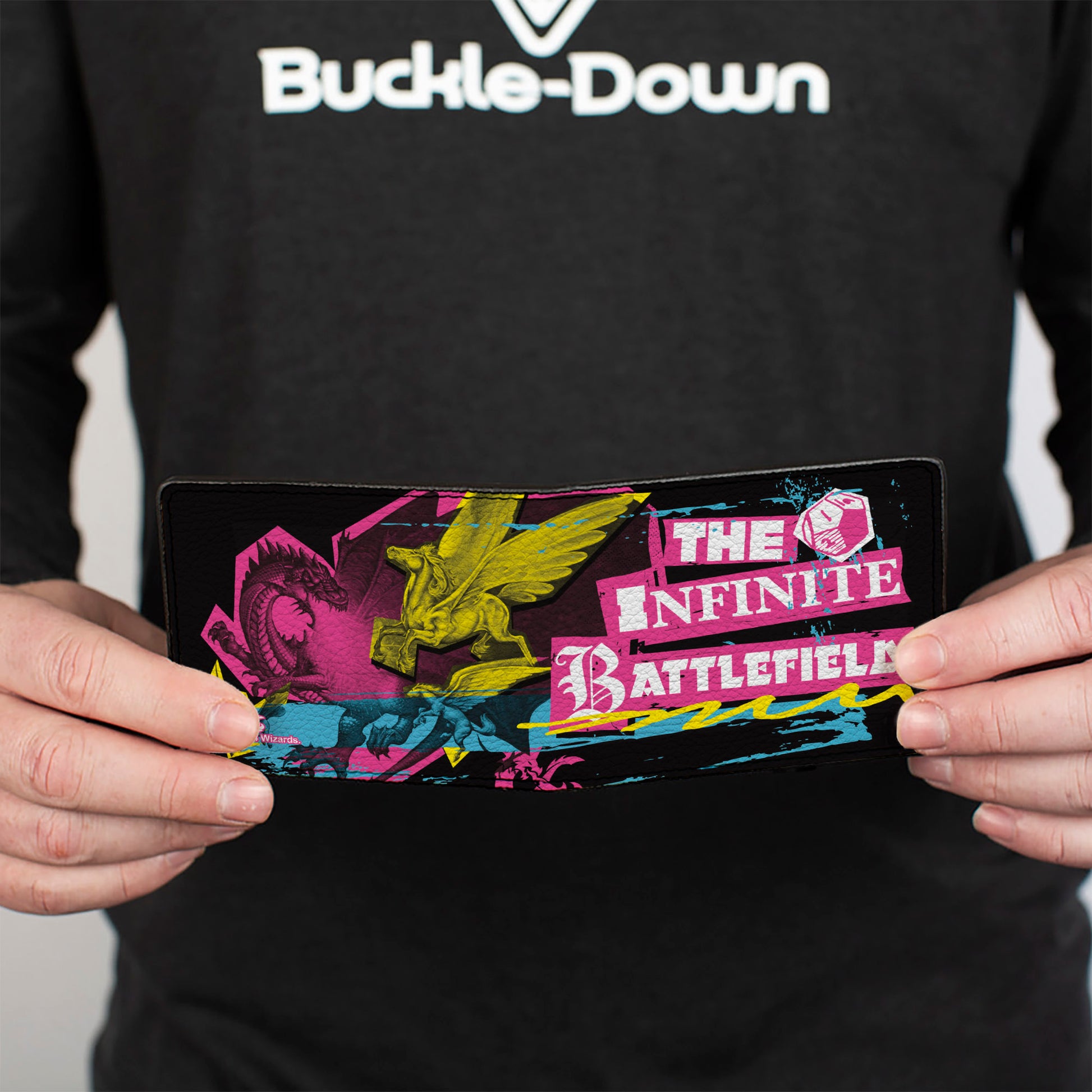 Bi-Fold Wallet - Dungeons & Dragons THE INFINITE BATTLEFIELD Collage Black/Multi Color Bi-Fold Wallets Dungeons & Dragons