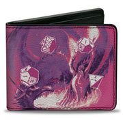 Bi-Fold Wallet - Dungeons & Dragons ROLL HIGH OR DIE Pinks/Purples/Black/White Bi-Fold Wallets Dungeons & Dragons