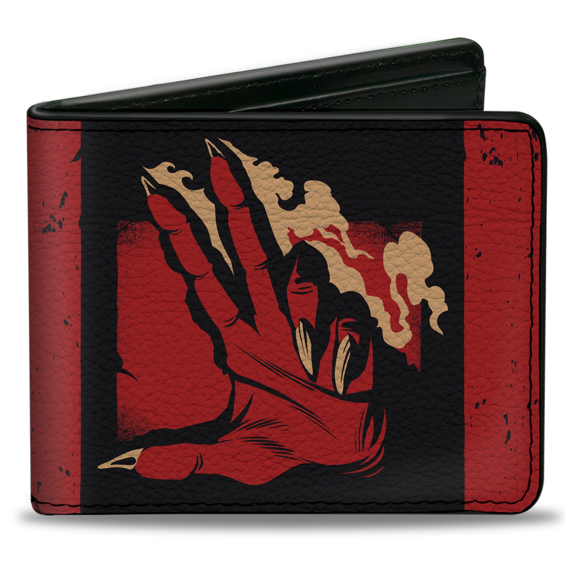 Bi-Fold Wallet - Dungeons & Dragons FINGER OF DEATH Signal and Stripes Black/Red/Tan Bi-Fold Wallets Dungeons & Dragons
