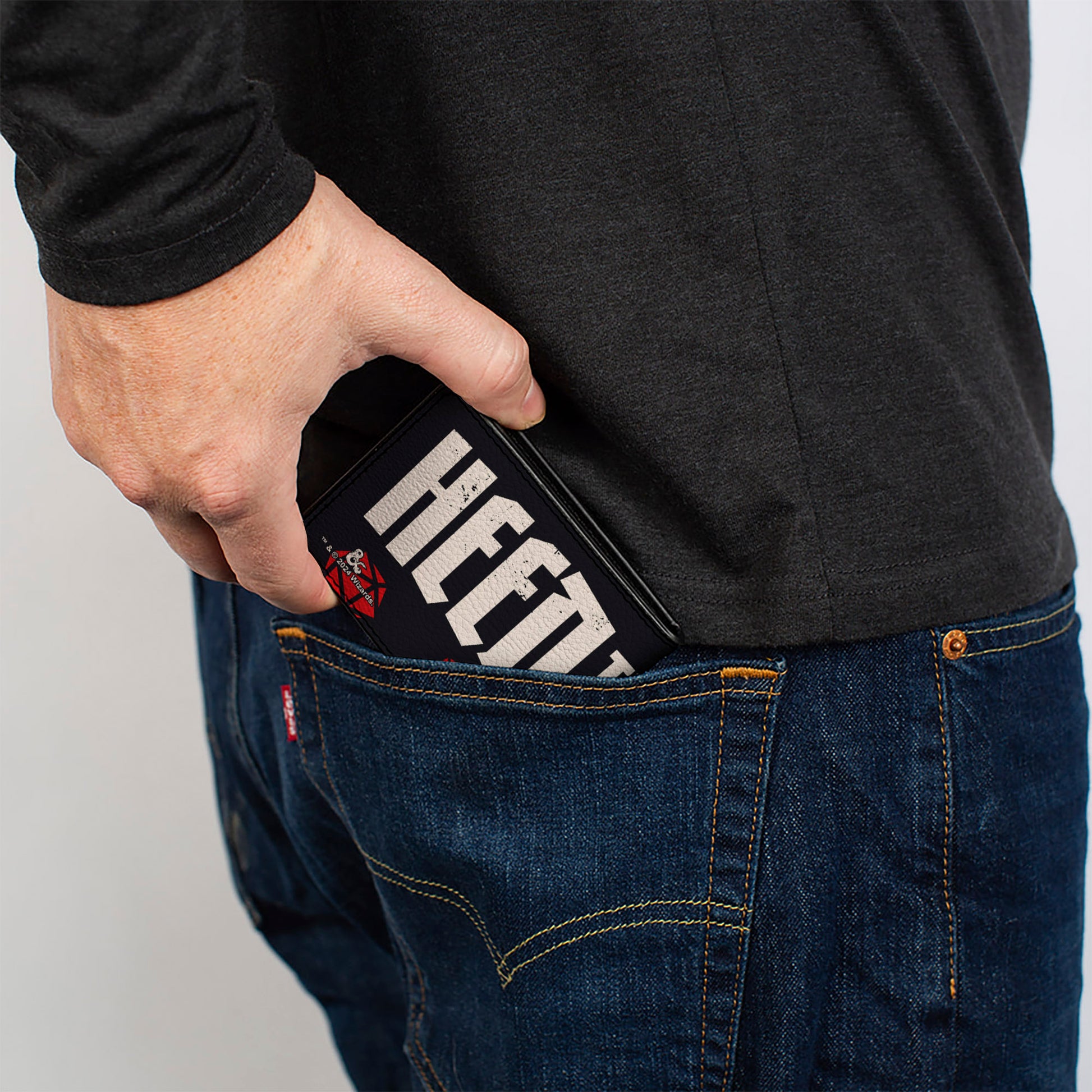 Bi-Fold Wallet - Dungeons & Dragons HEED THE CALL with Dice Black/White/Red Bi-Fold Wallets Dungeons & Dragons