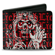 Bi-Fold Wallet - Dungeons & Dragons LICH Monster Illustration and Text Black/Red/White Bi-Fold Wallets Dungeons & Dragons