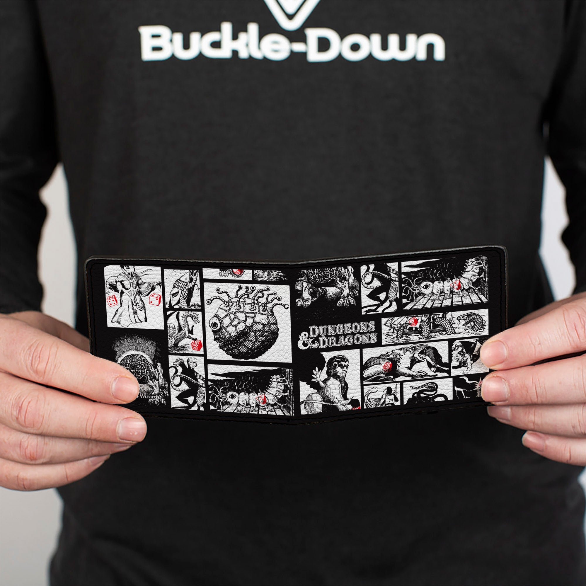 Bi-Fold Wallet - Dungeons & Dragons Monster Illustration Blocks Black/White Bi-Fold Wallets Dungeons & Dragons