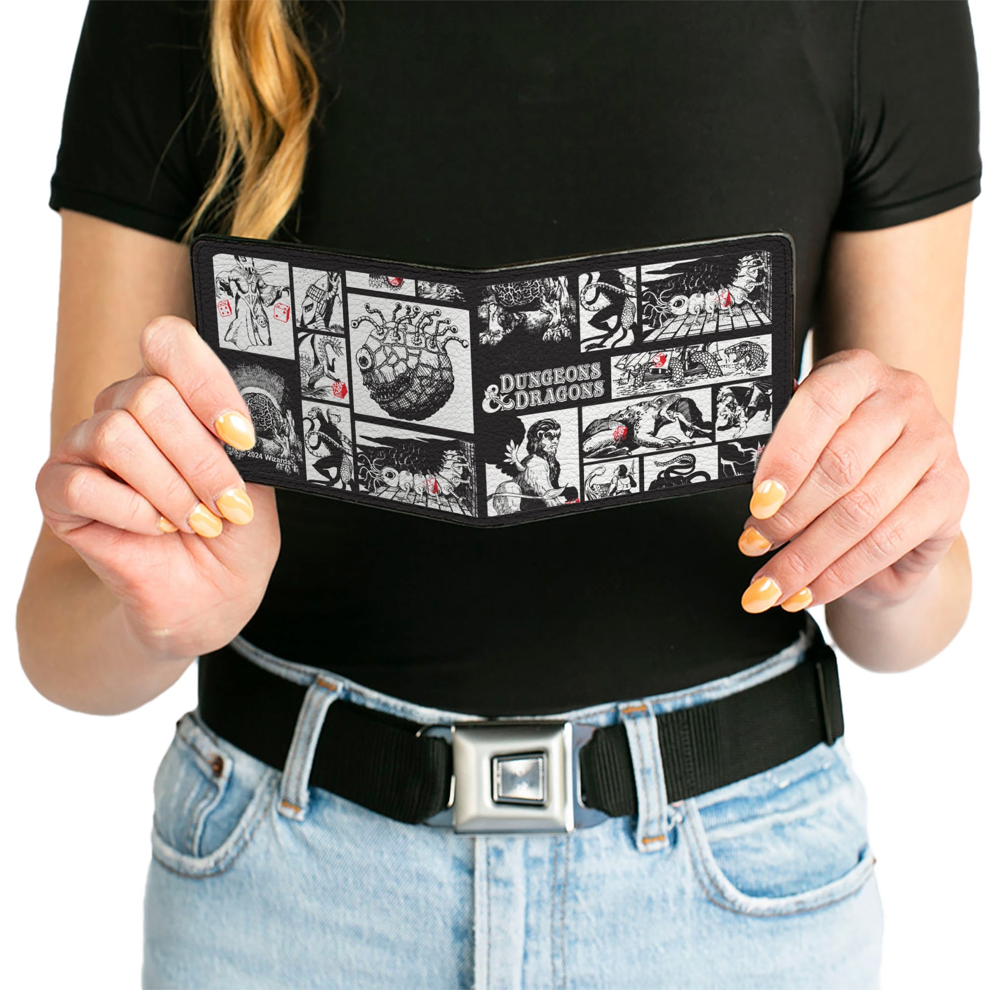 Bi-Fold Wallet - Dungeons & Dragons Monster Illustration Blocks Black/White Bi-Fold Wallets Dungeons & Dragons