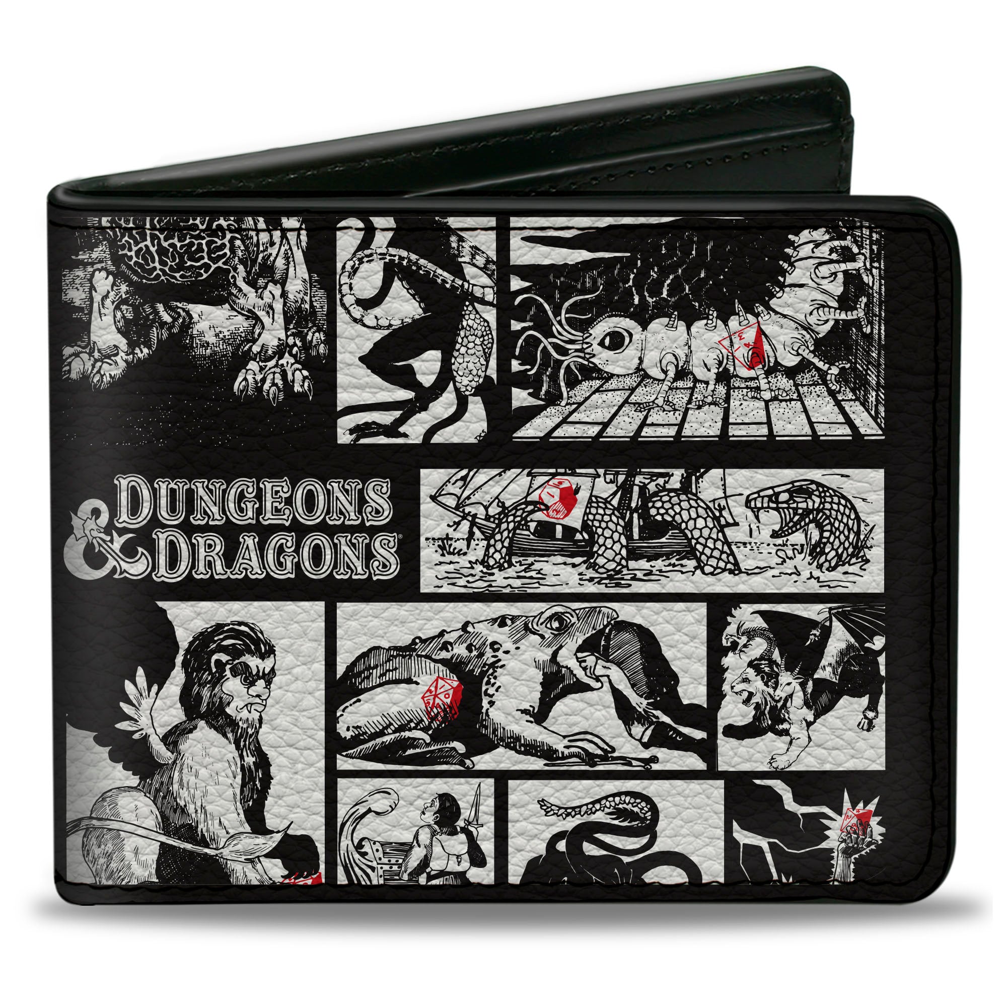 Bi-Fold Wallet - Dungeons & Dragons Monster Illustration Blocks Black/White Bi-Fold Wallets Dungeons & Dragons