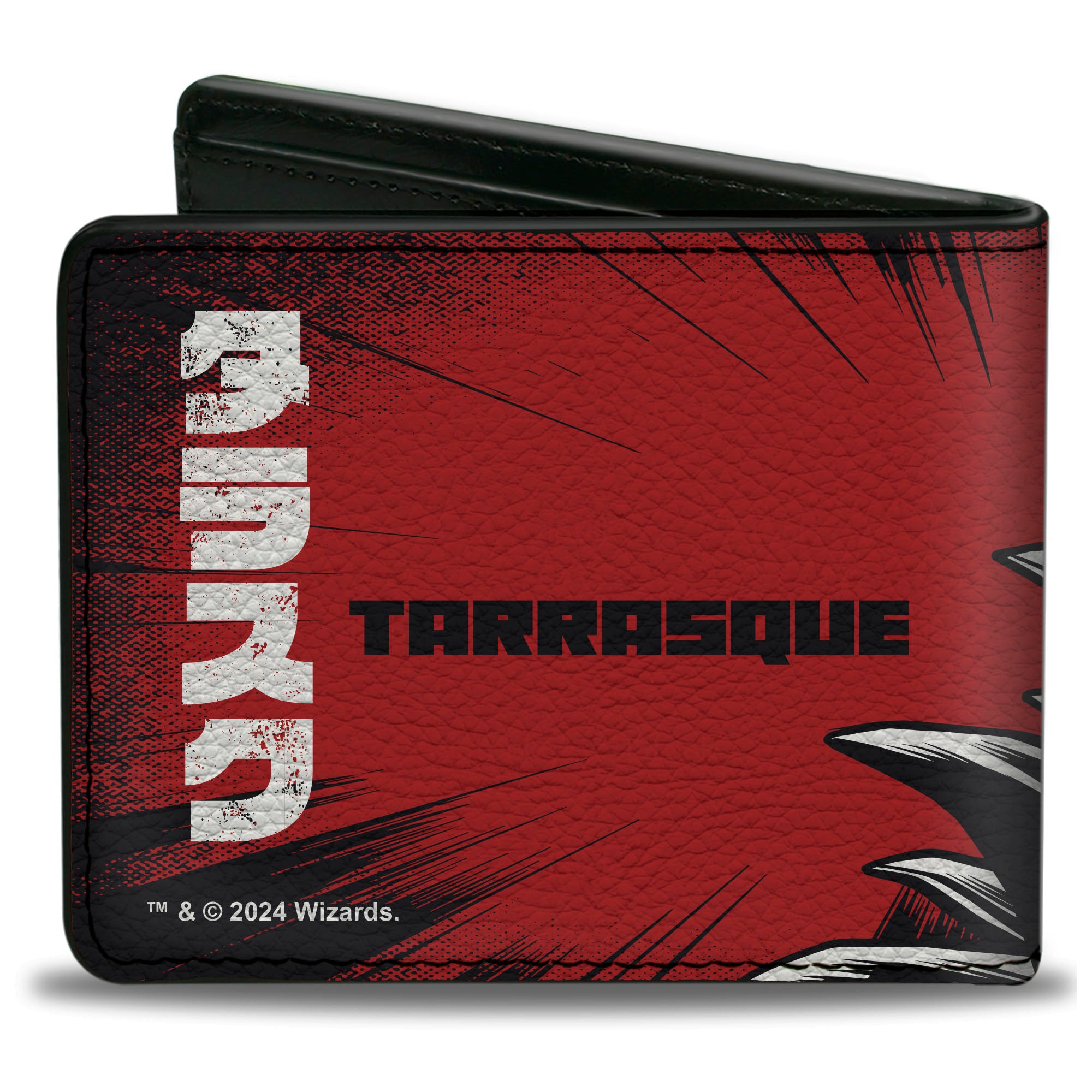 Bi-Fold Wallet - Dungeons & Dragons TARRASQUE Monster and Text Black/Red/White Bi-Fold Wallets Dungeons & Dragons