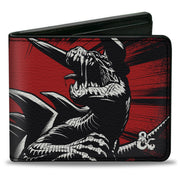 Bi-Fold Wallet - Dungeons & Dragons TARRASQUE Monster and Text Black/Red/White Bi-Fold Wallets Dungeons & Dragons