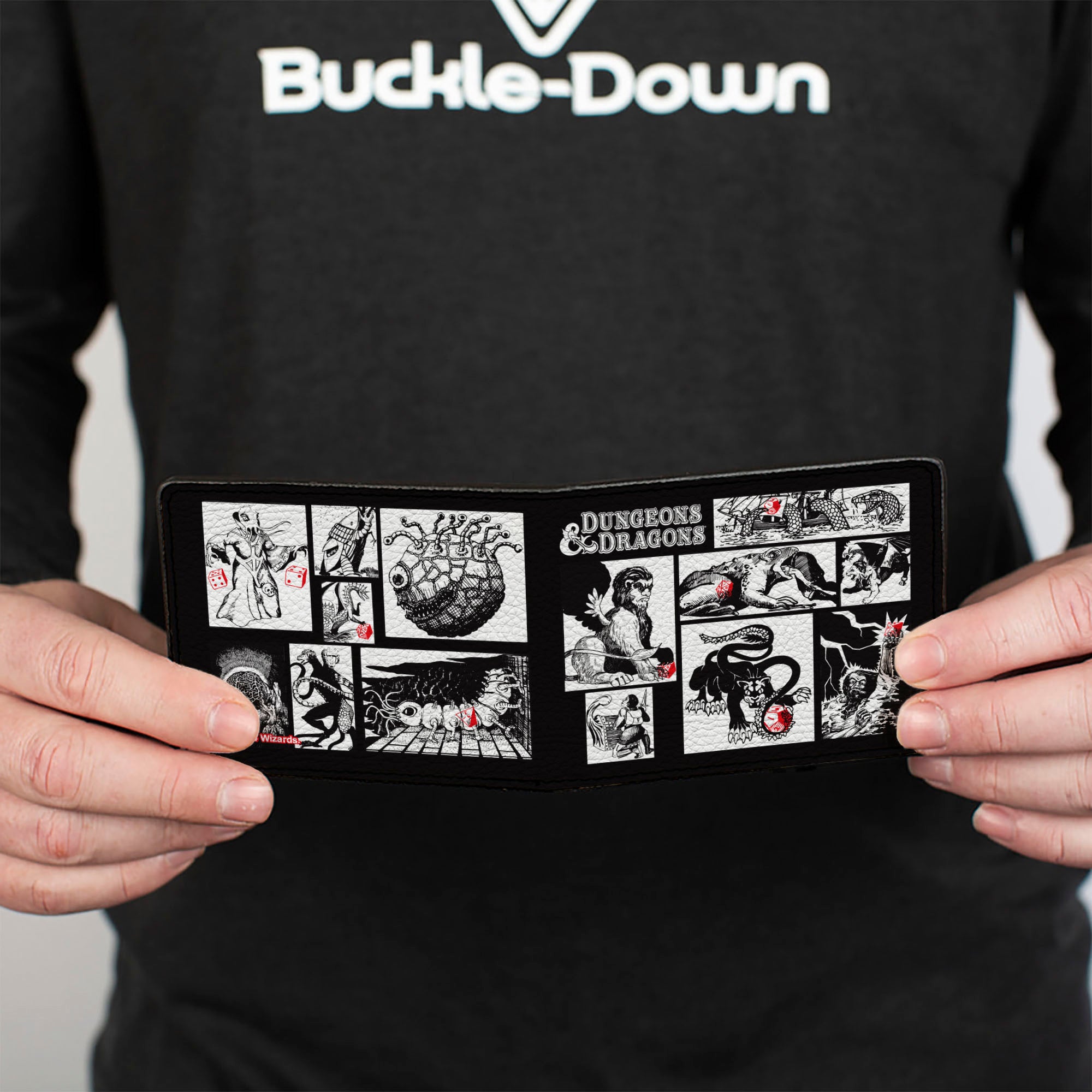 Bi-Fold Wallet - Dungeons & Dragons Monster Illustration Blocks2 Black/White Bi-Fold Wallets Dungeons & Dragons