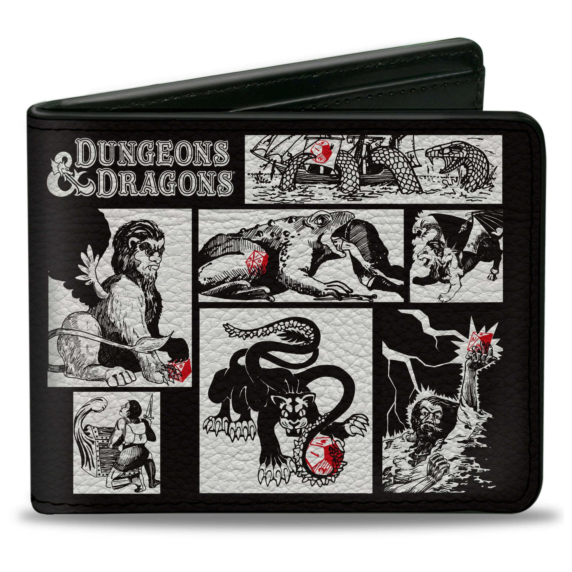 Bi-Fold Wallet - Dungeons & Dragons Monster Illustration Blocks2 Black/White Bi-Fold Wallets Dungeons & Dragons
