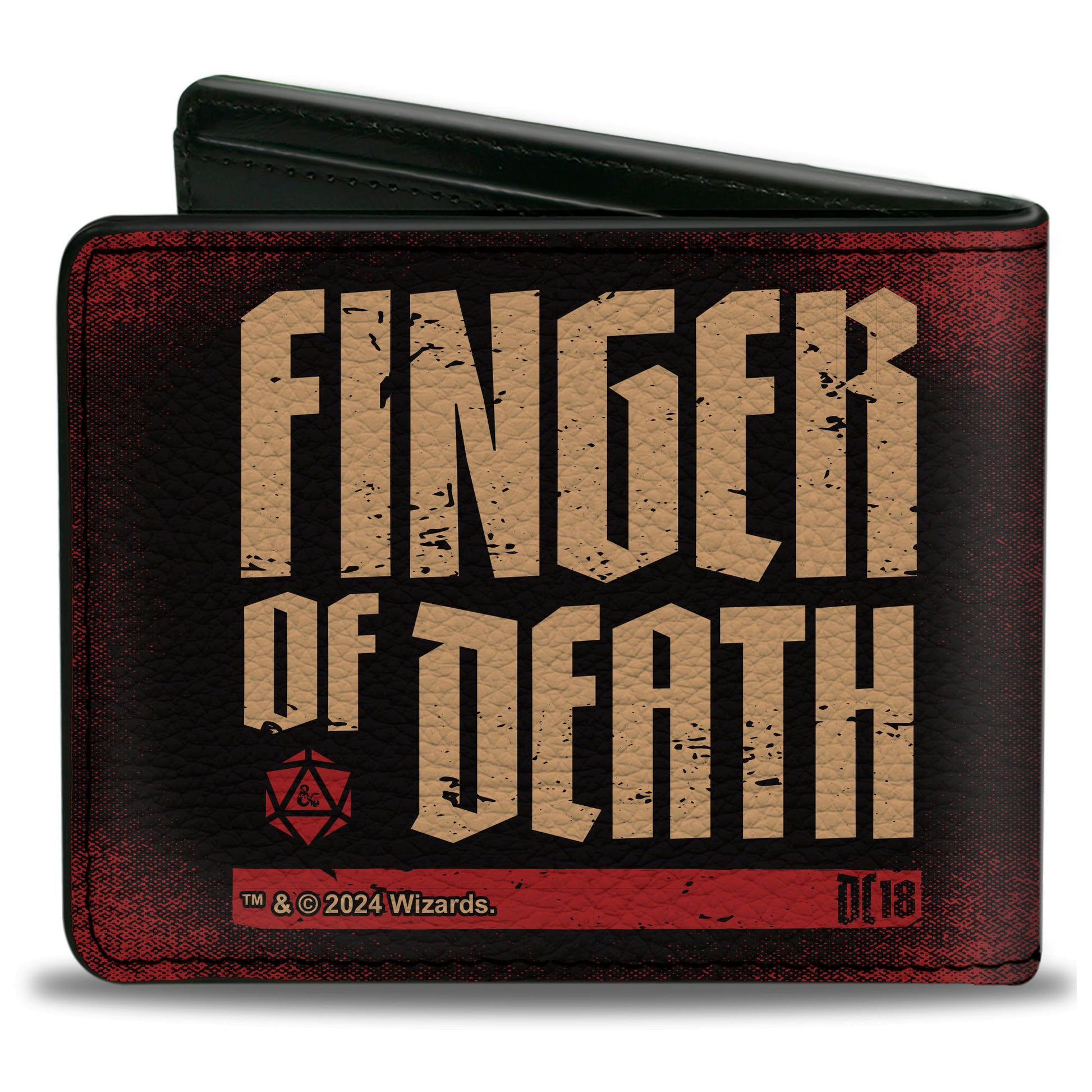Bi-Fold Wallet - Dungeons & Dragons FINGER OF DEATH Signal Black/Red/Tan Bi-Fold Wallets Dungeons & Dragons