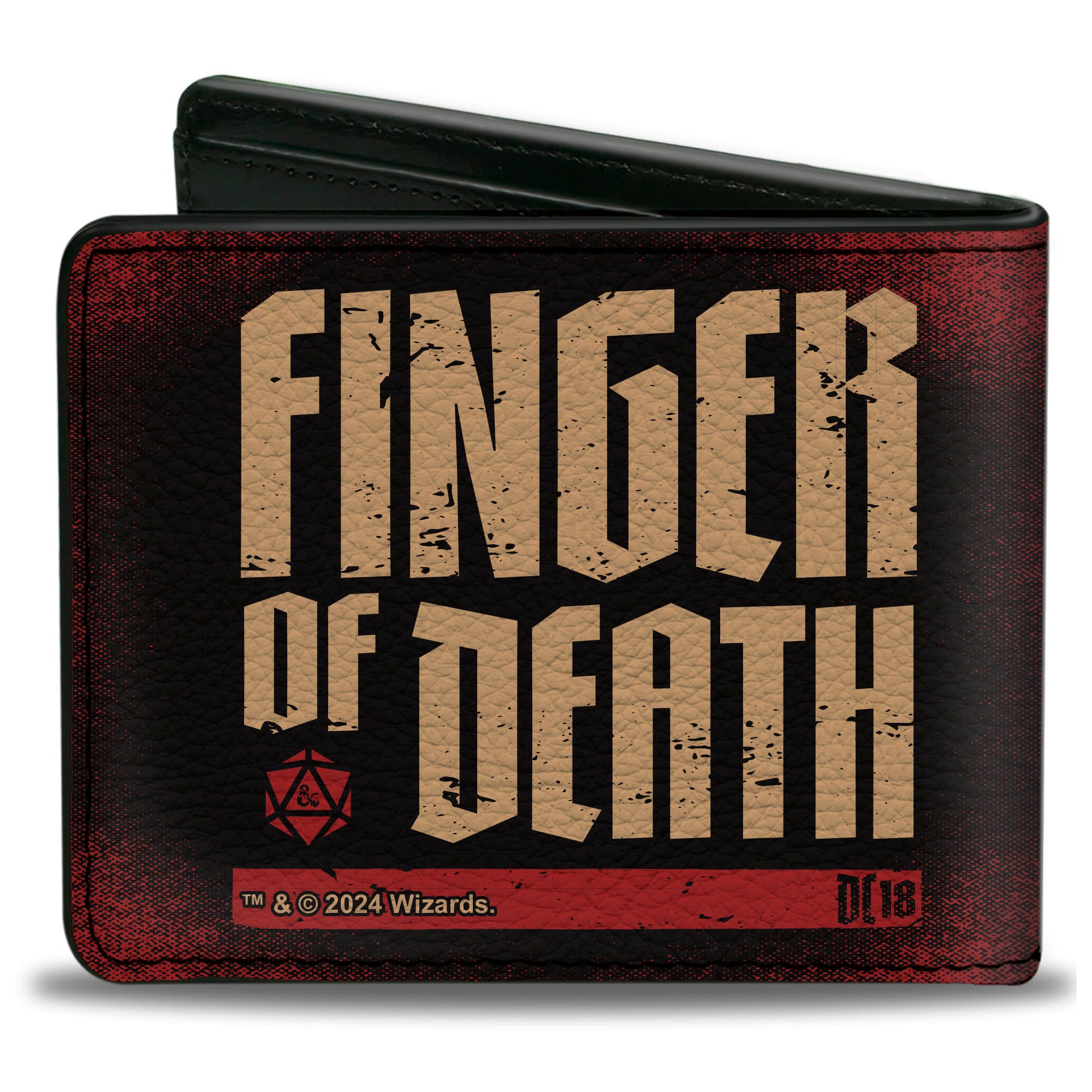 Bi-Fold Wallet - Dungeons & Dragons FINGER OF DEATH Signal Black/Red/Tan Bi-Fold Wallets Dungeons & Dragons