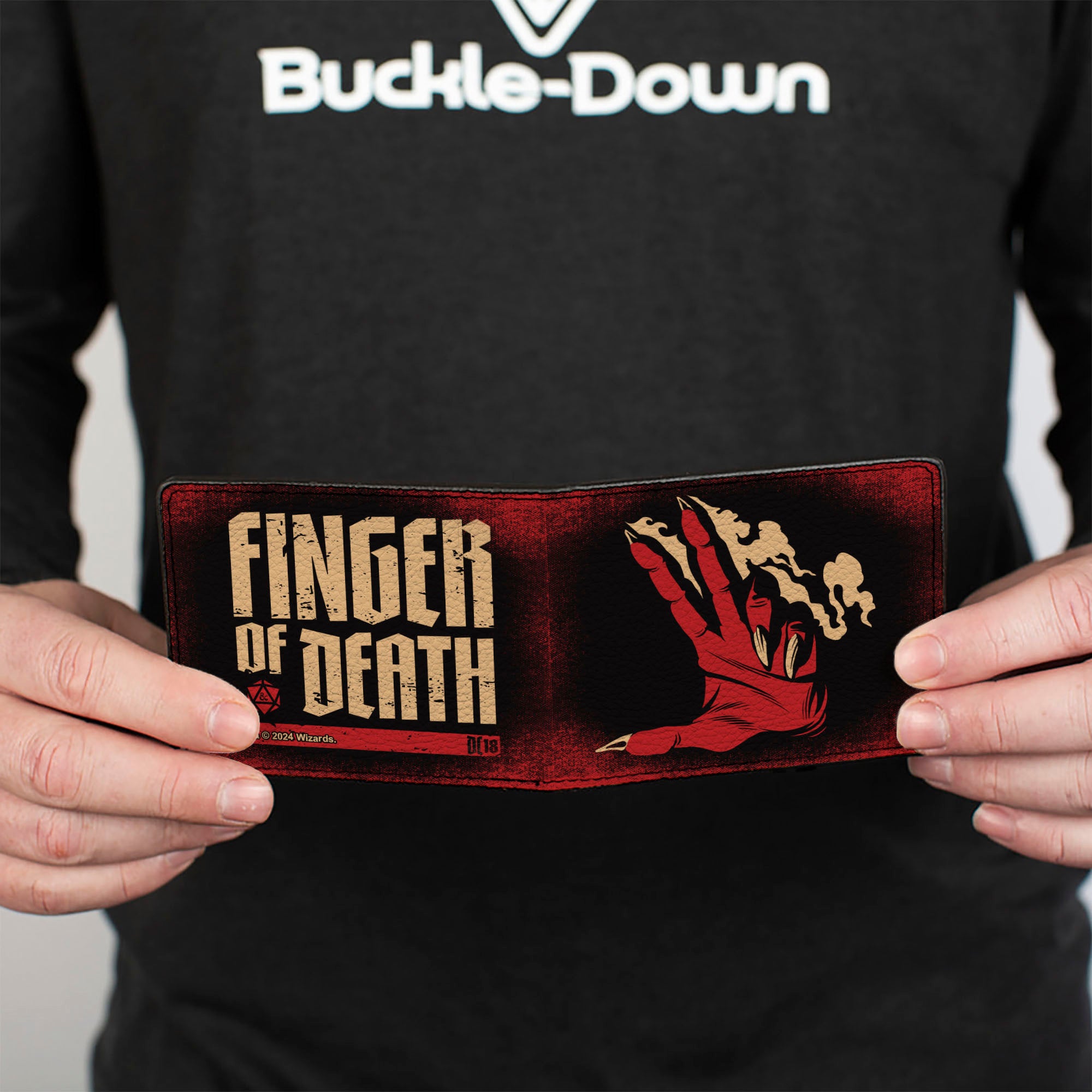 Bi-Fold Wallet - Dungeons & Dragons FINGER OF DEATH Signal Black/Red/Tan Bi-Fold Wallets Dungeons & Dragons