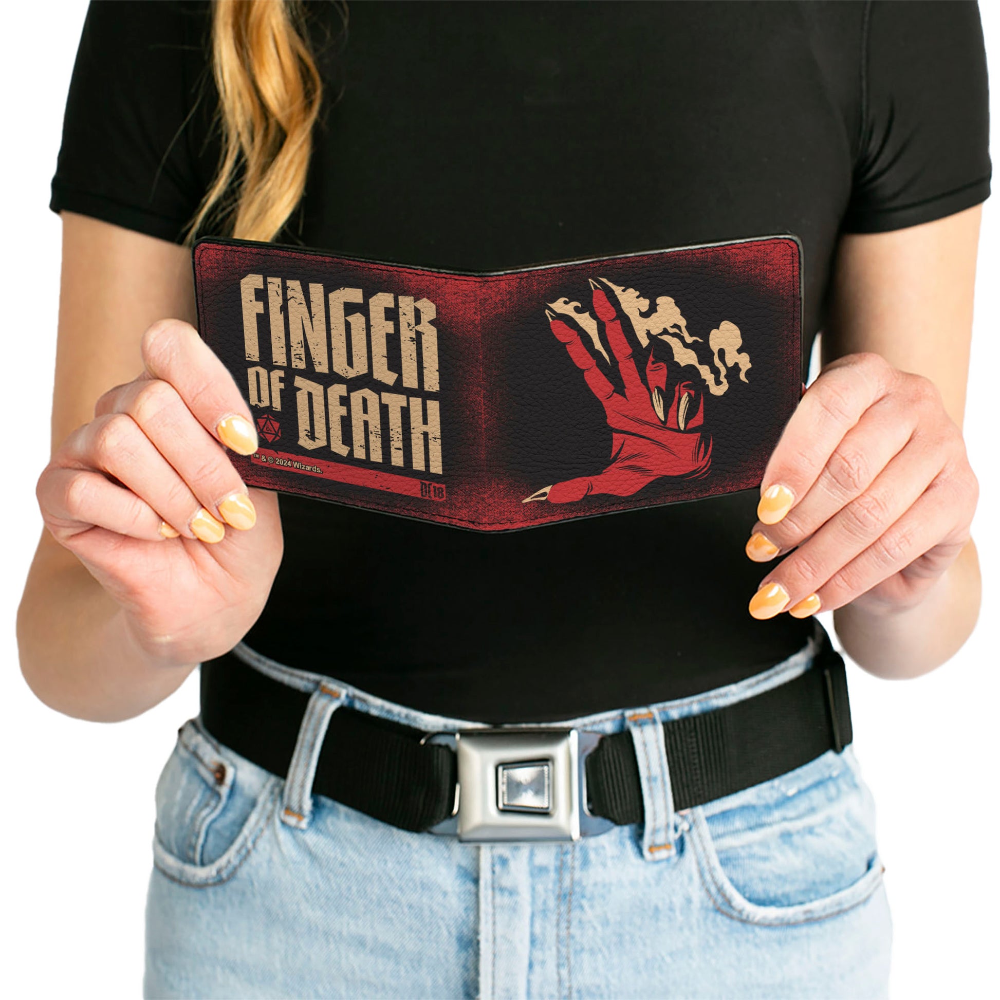 Bi-Fold Wallet - Dungeons & Dragons FINGER OF DEATH Signal Black/Red/Tan Bi-Fold Wallets Dungeons & Dragons