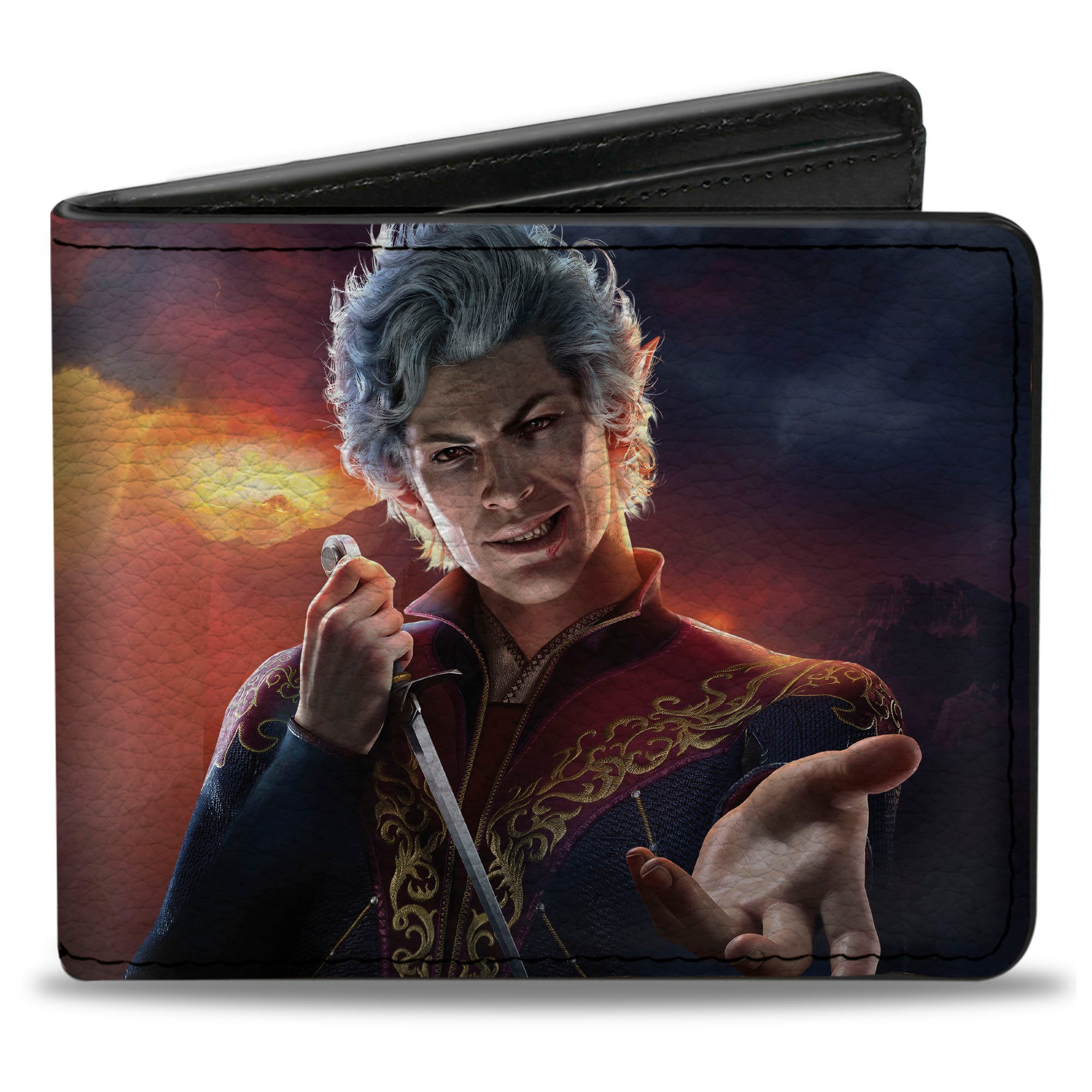 Bi-Fold Wallet - BALDUR'S GATE Astarion Hand Out Pose and Title Logo Bi-Fold Wallets Baldur's Gate III