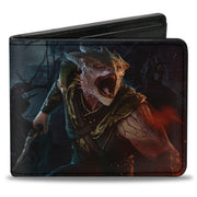 Bi-Fold Wallet - BALDUR'S GATE III Dark Urge Roaring Pose Scene and Title Logo Bi-Fold Wallets Baldur's Gate III