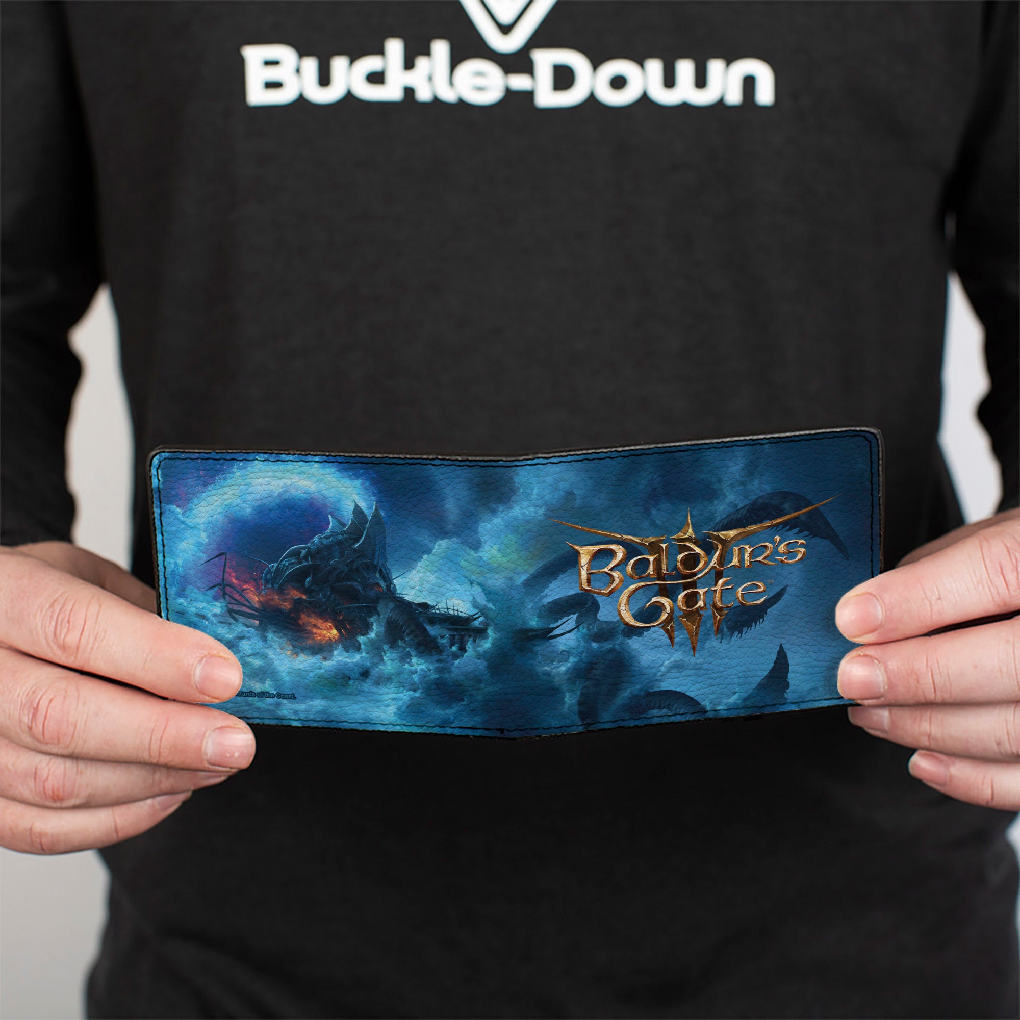 Bi-Fold Wallet - BALDUR'S GATE III Nautiloid Ship Scene and Title Logo Bi-Fold Wallets Baldur's Gate III