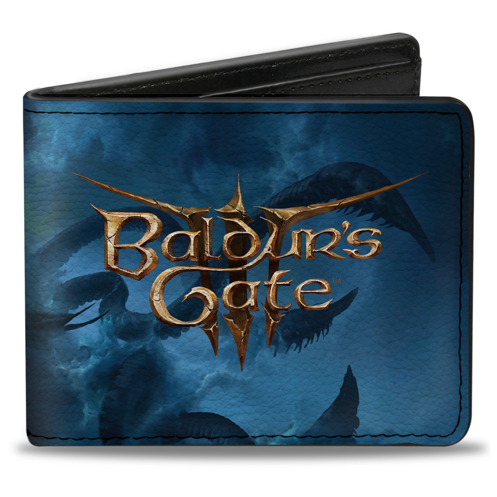 Bi-Fold Wallet - BALDUR'S GATE III Nautiloid Ship Scene and Title Logo Bi-Fold Wallets Baldur's Gate III