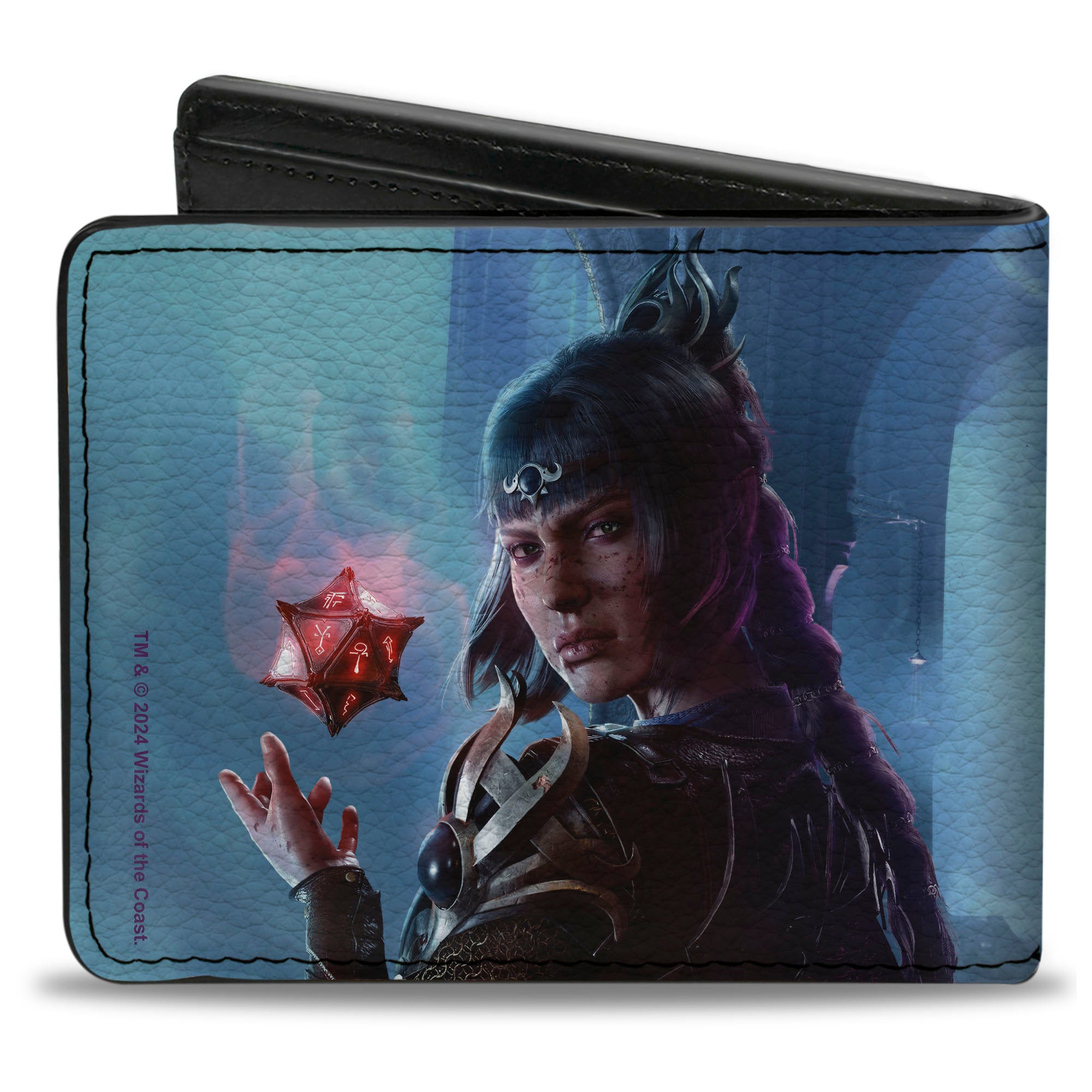 Bi-Fold Wallet - BALDUR'S GATE III Shadowheart Astral Prism Pose Scene and Mind Flayer Logo Bi-Fold Wallets Baldur's Gate III