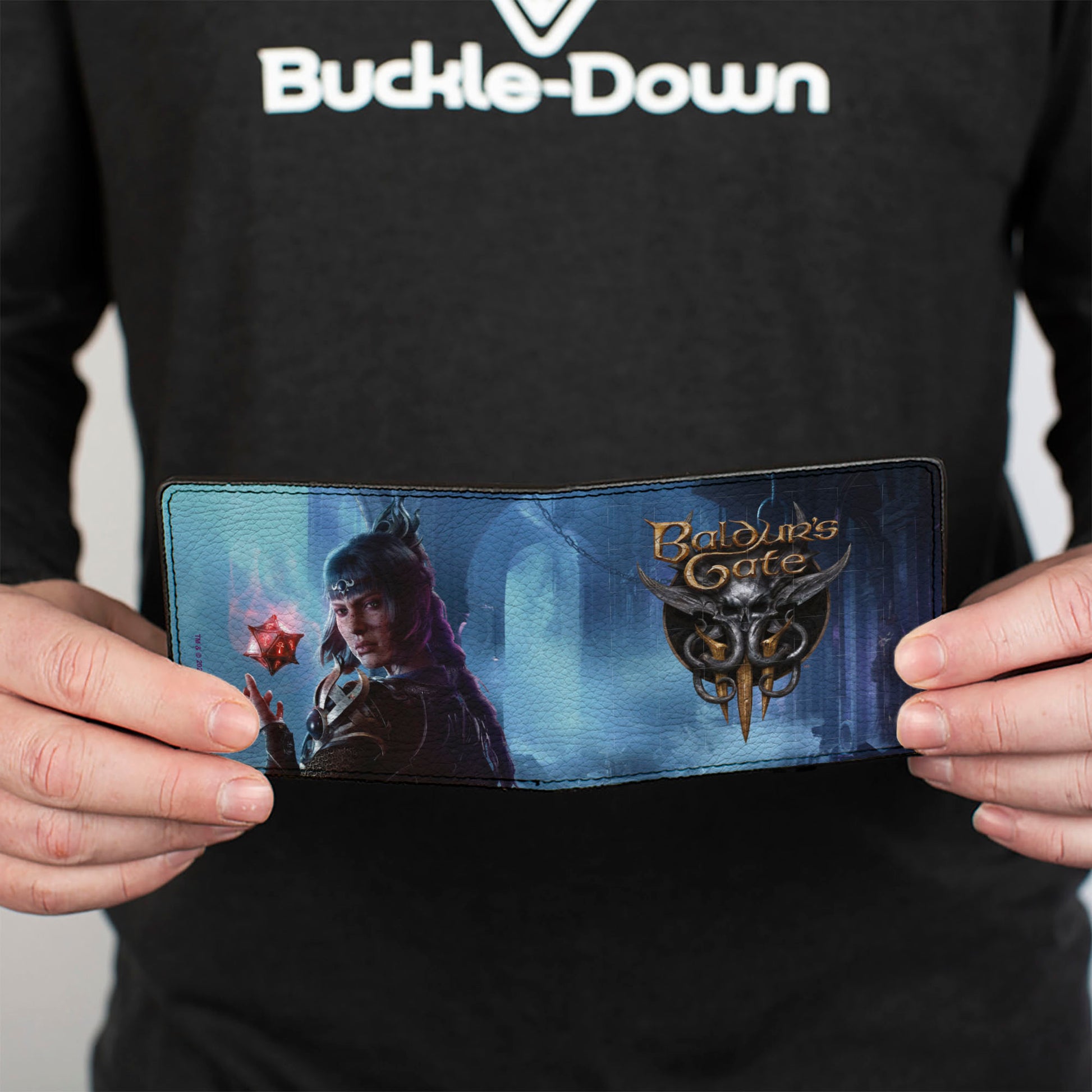 Bi-Fold Wallet - BALDUR'S GATE III Shadowheart Astral Prism Pose Scene and Mind Flayer Logo Bi-Fold Wallets Baldur's Gate III