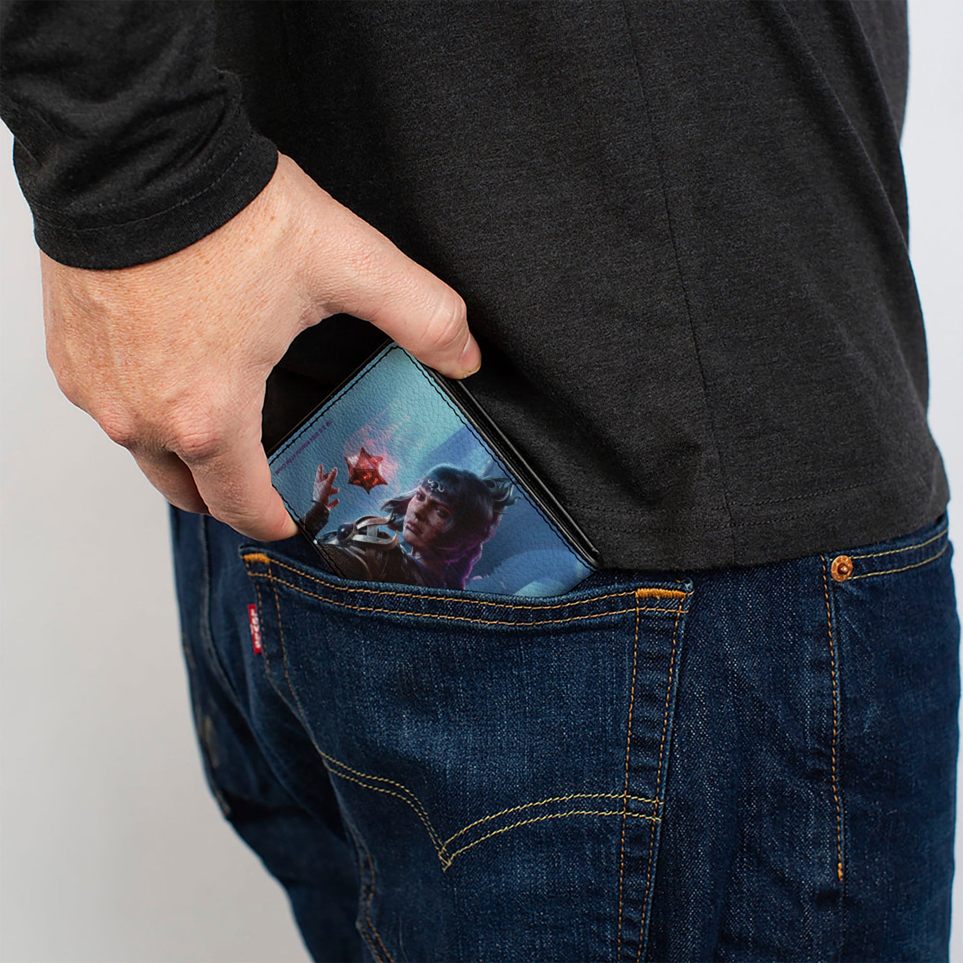 Bi-Fold Wallet - BALDUR'S GATE III Shadowheart Astral Prism Pose Scene and Mind Flayer Logo Bi-Fold Wallets Baldur's Gate III