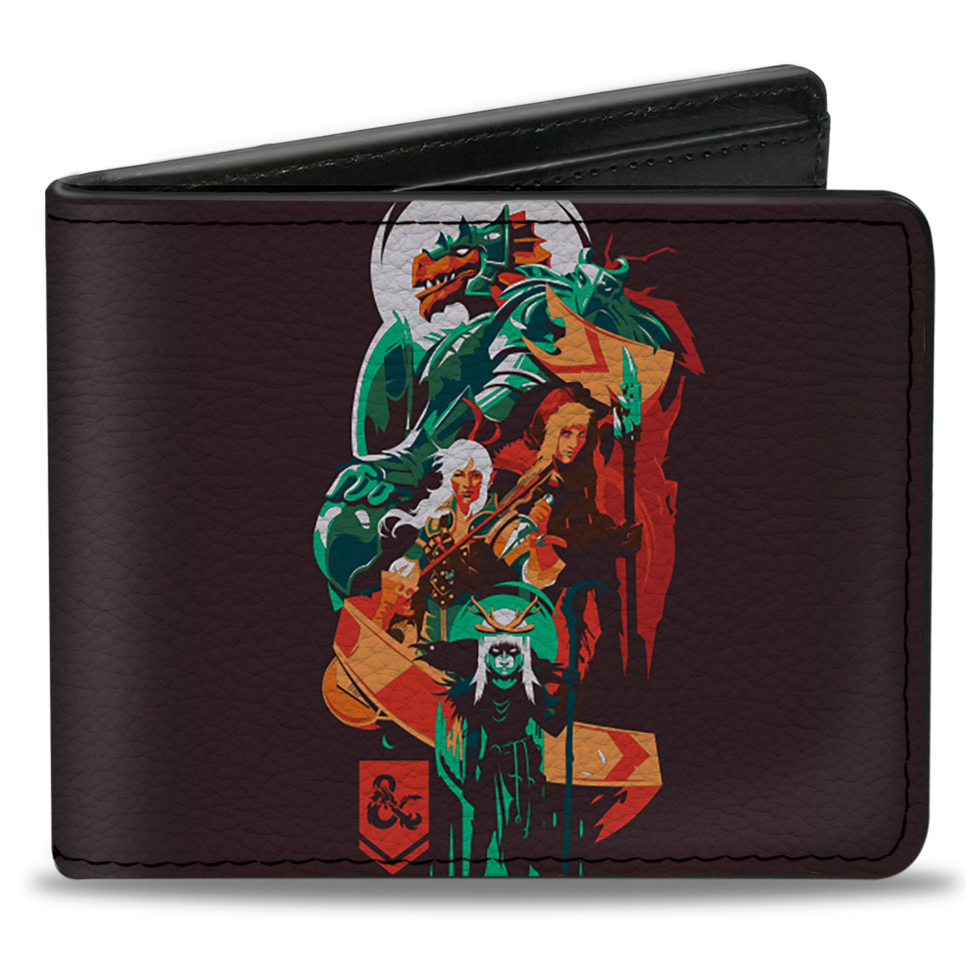 Bi-Fold Wallet - Dungeons & Dragons Characters Collage Brown/Multi Color Bi-Fold Wallets Dungeons & Dragons