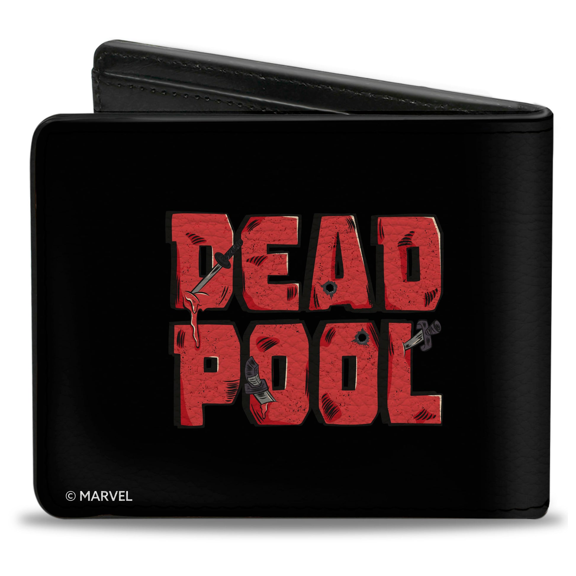 Bi-Fold Wallet - DEADPOOL HELLO I'M WADE Pose and Icons Black Bi-Fold Wallets Marvel Comics