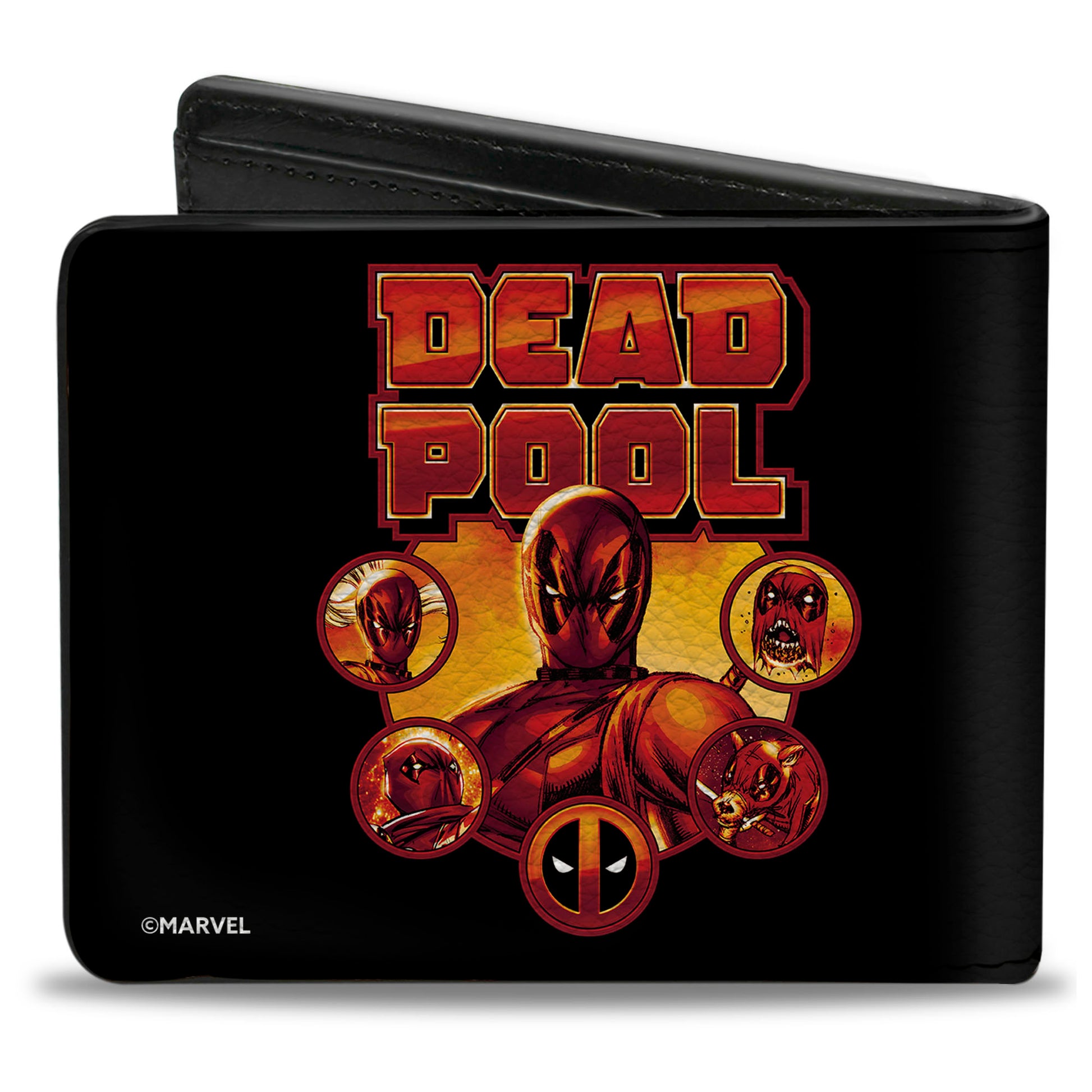 Bi-Fold Wallet - DEADPOOL and Deadpool Corps Founding Member Poses Black Bi-Fold Wallets Marvel Comics