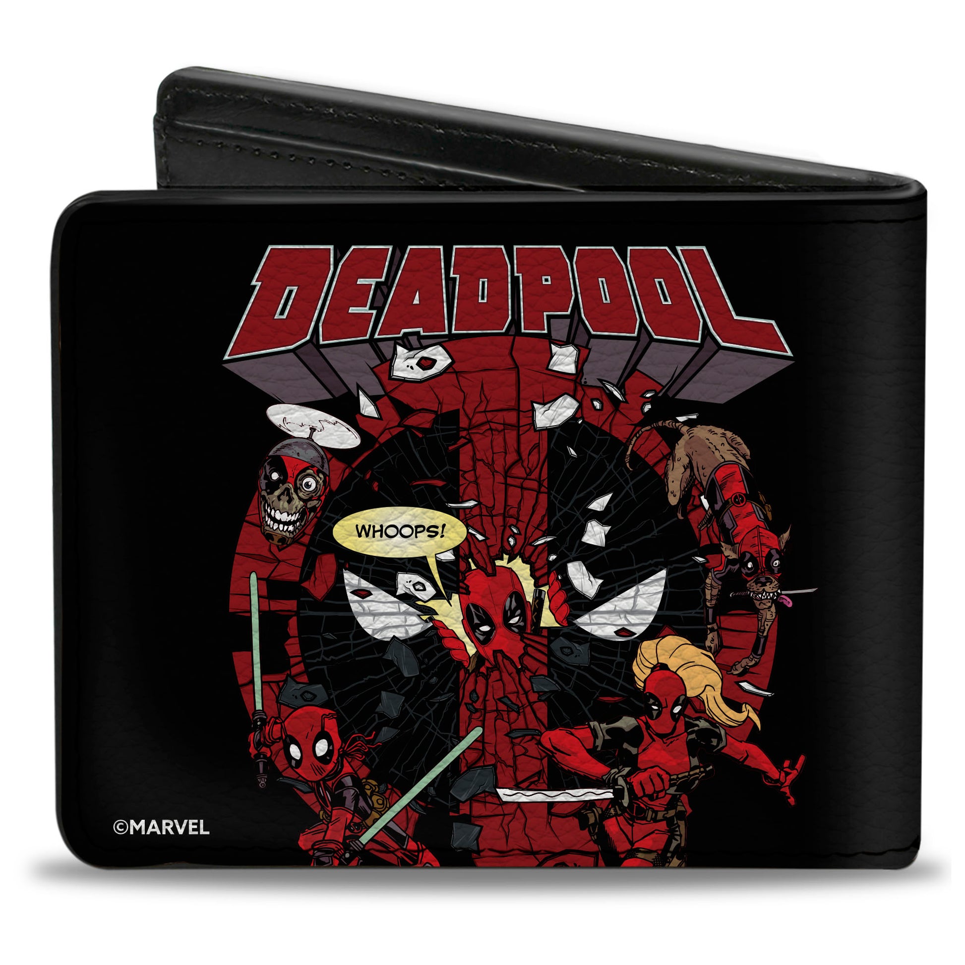 Bi-Fold Wallet - Deadpool Corps Shatter Logo Group Pose Black/Red Bi-Fold Wallets Marvel Comics