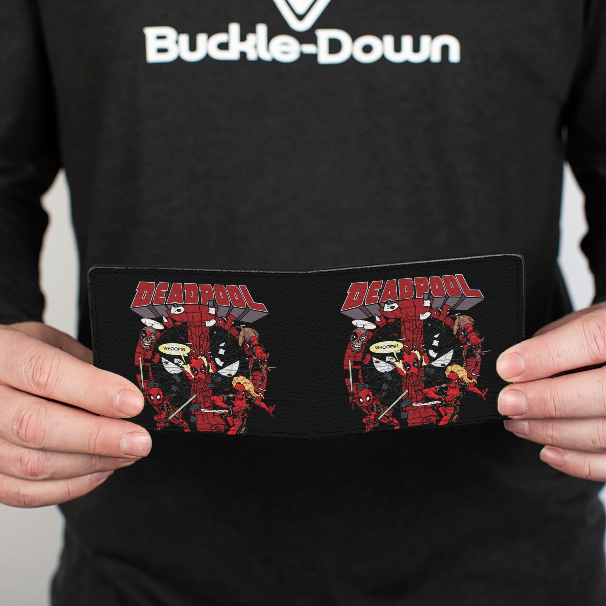 Bi-Fold Wallet - Deadpool Corps Shatter Logo Group Pose Black/Red Bi-Fold Wallets Marvel Comics