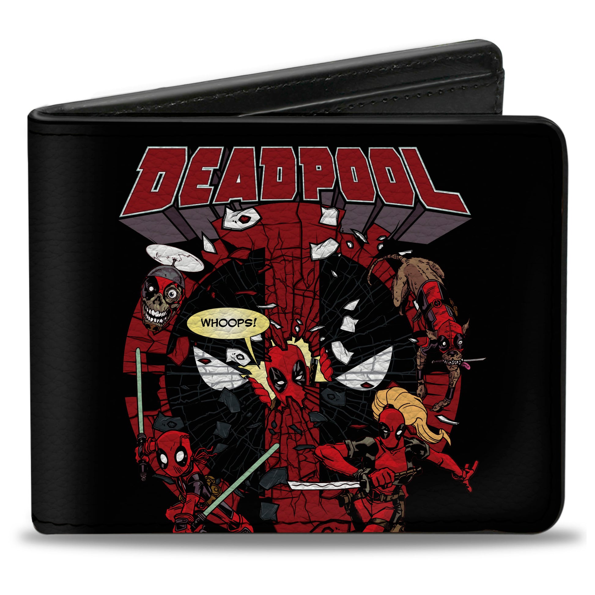 Bi-Fold Wallet - Deadpool Corps Shatter Logo Group Pose Black/Red Bi-Fold Wallets Marvel Comics