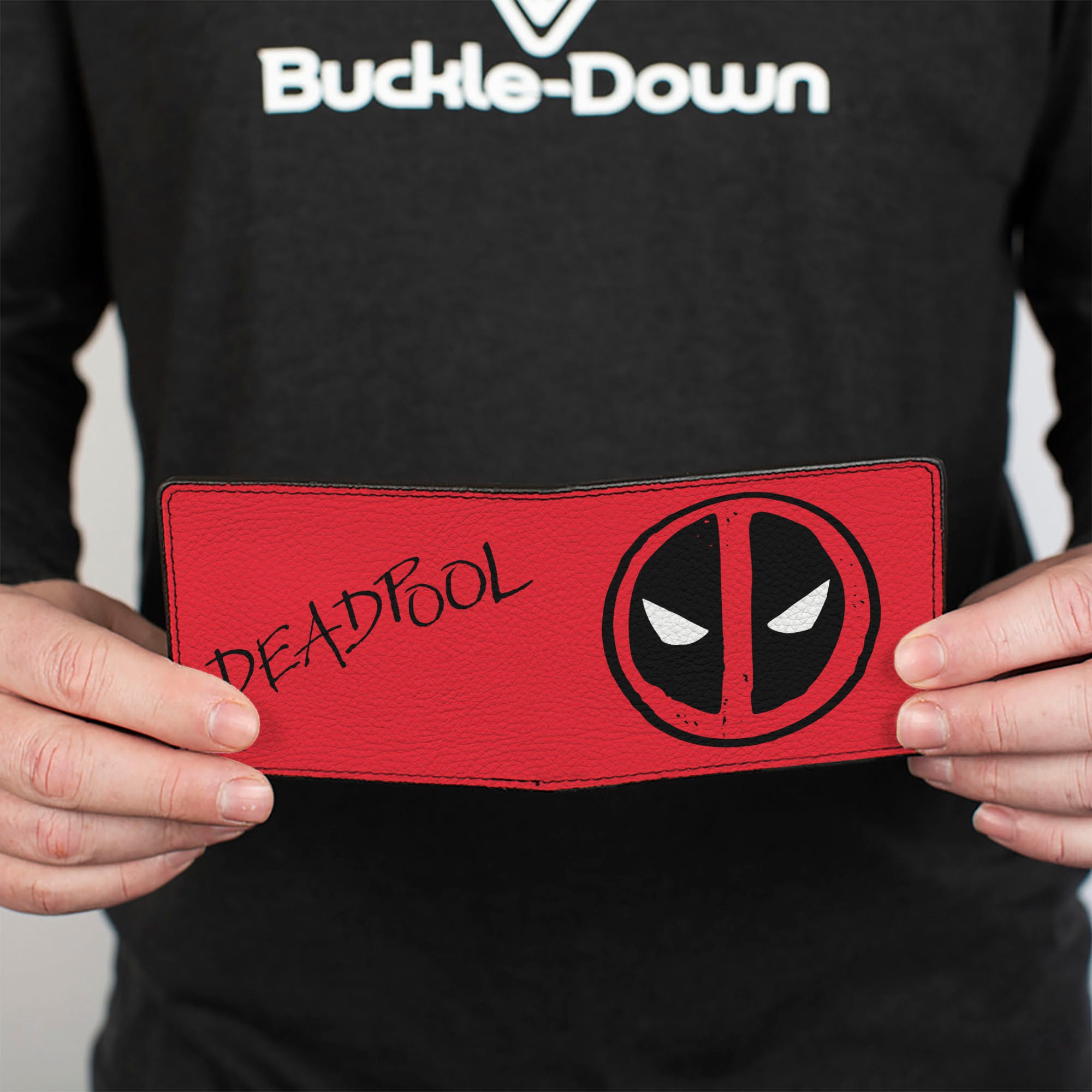 Bi-Fold Wallet - DEADPOOL Logo and Text Red/Black/White Bi-Fold Wallets Marvel Comics
