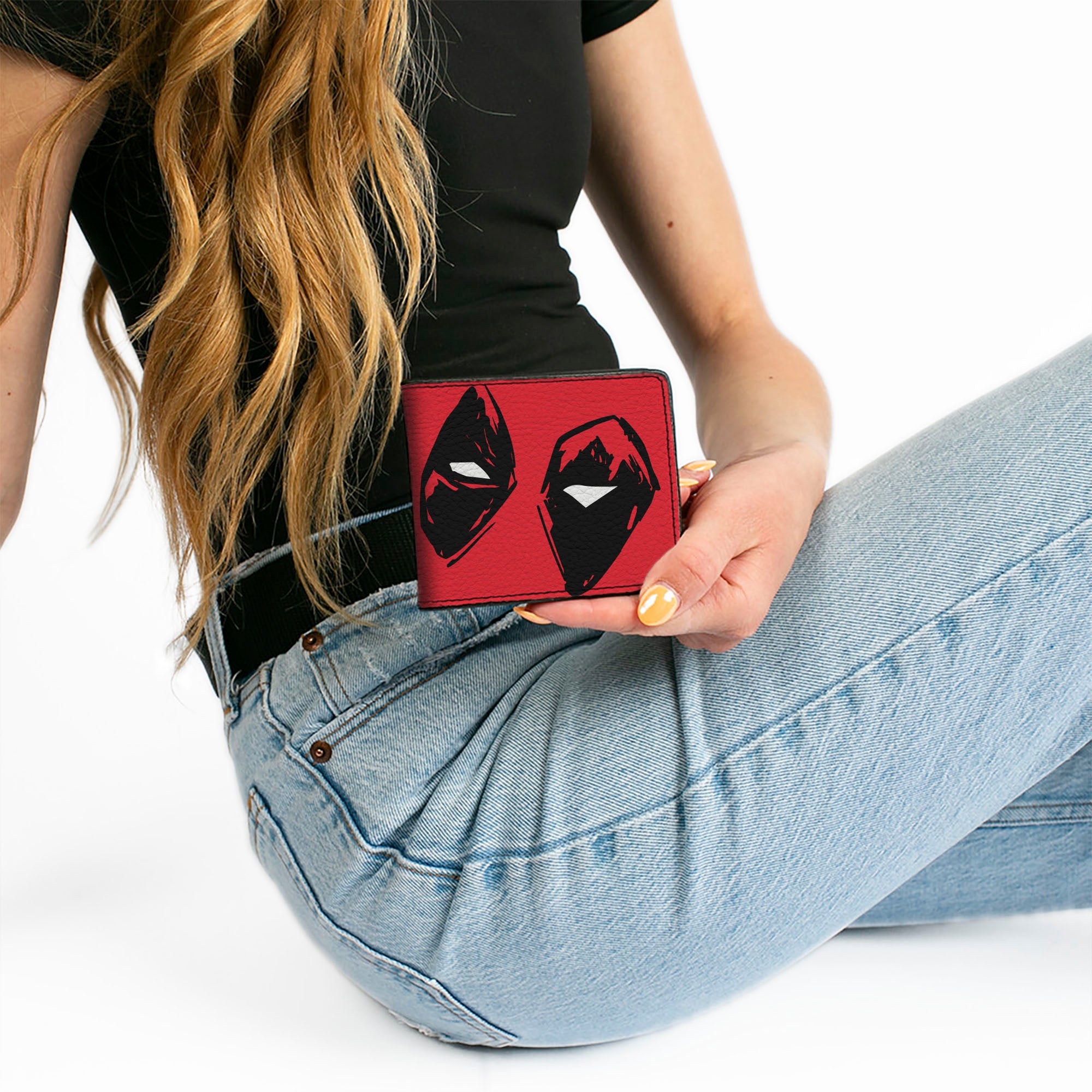 Bi-Fold Wallet - Deadpool Eyes Close-Up Red/Black/White Bi-Fold Wallets Marvel Comics