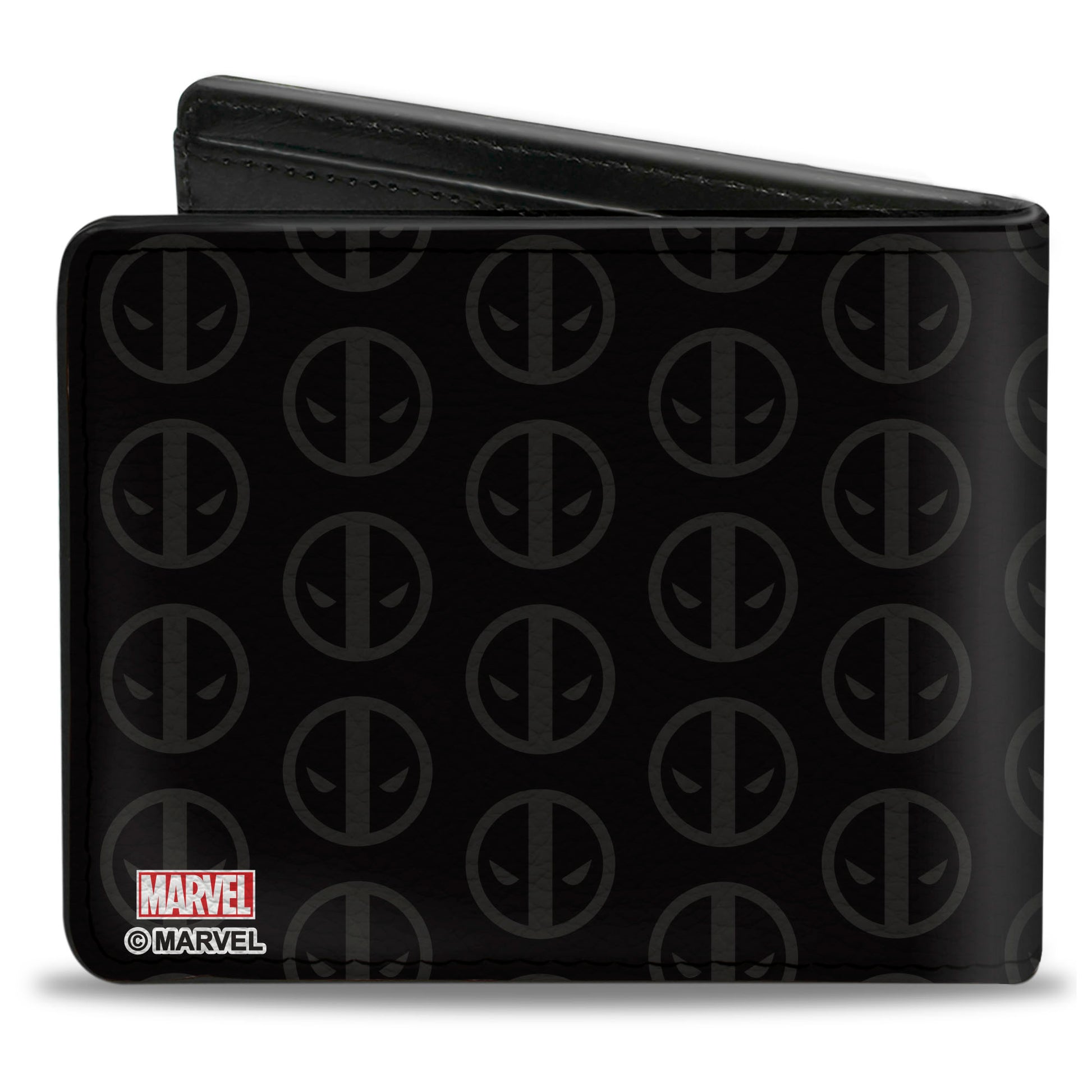MARVEL DEADPOOL Bi-Fold Wallet - Deadpool Logo Centered/Monogram Black/Gray/Red/White Bi-Fold Wallets Marvel Comics