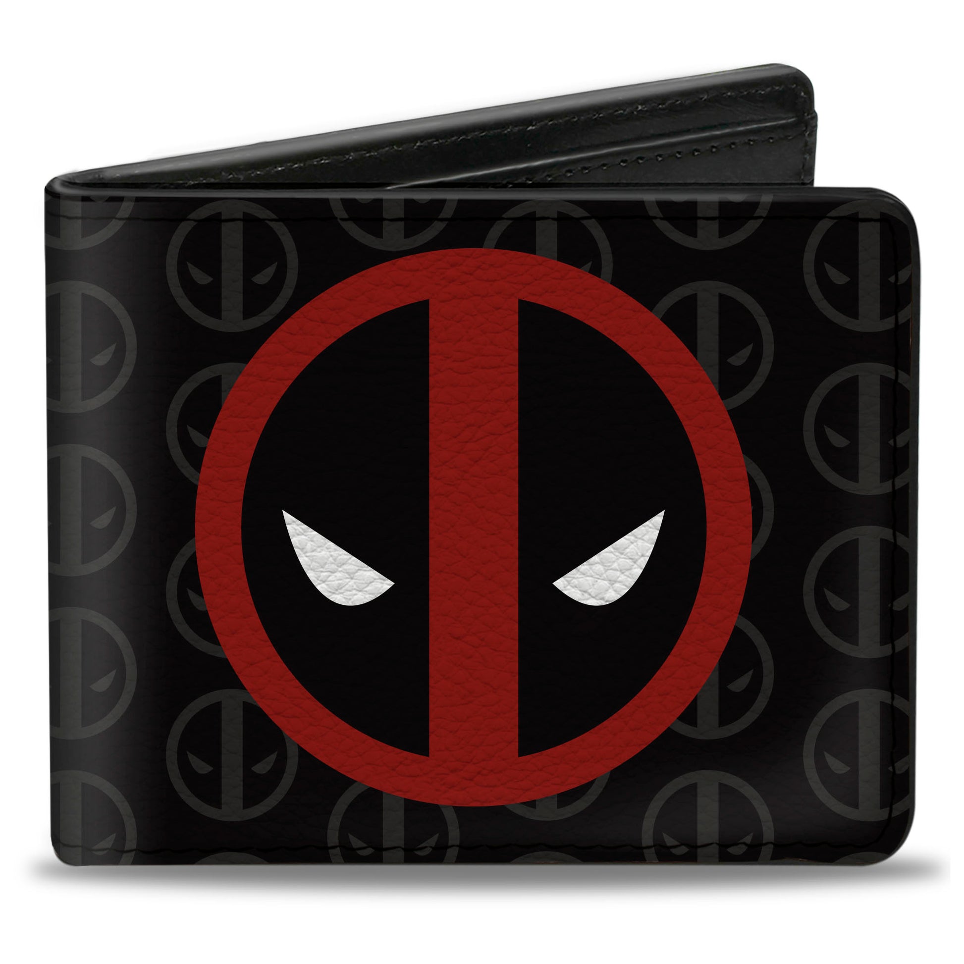 MARVEL DEADPOOL Bi-Fold Wallet - Deadpool Logo Centered/Monogram Black/Gray/Red/White Bi-Fold Wallets Marvel Comics