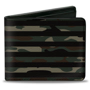 Bi-Fold Wallet - RAM Logo Americana Flag Weathered Camo Olive Black Olive Bi-Fold Wallets Ram