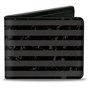 Bi-Fold Wallet - RAM Logo Americana Flag Weathered Gray Black Bi-Fold Wallets Ram