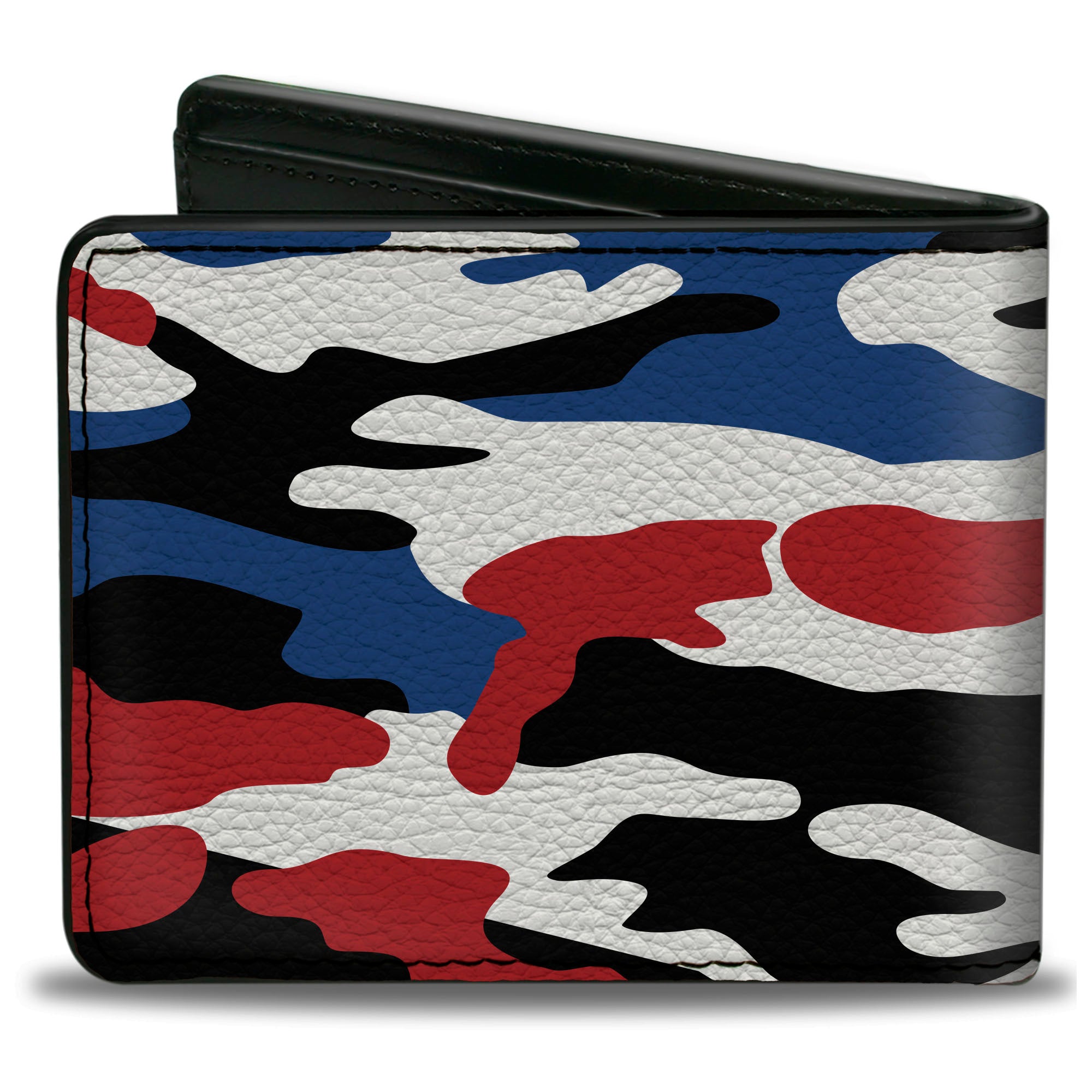 Bi-Fold Wallet - RAM Logo + Americana Camo Black White Red Blue Bi-Fold Wallets Ram